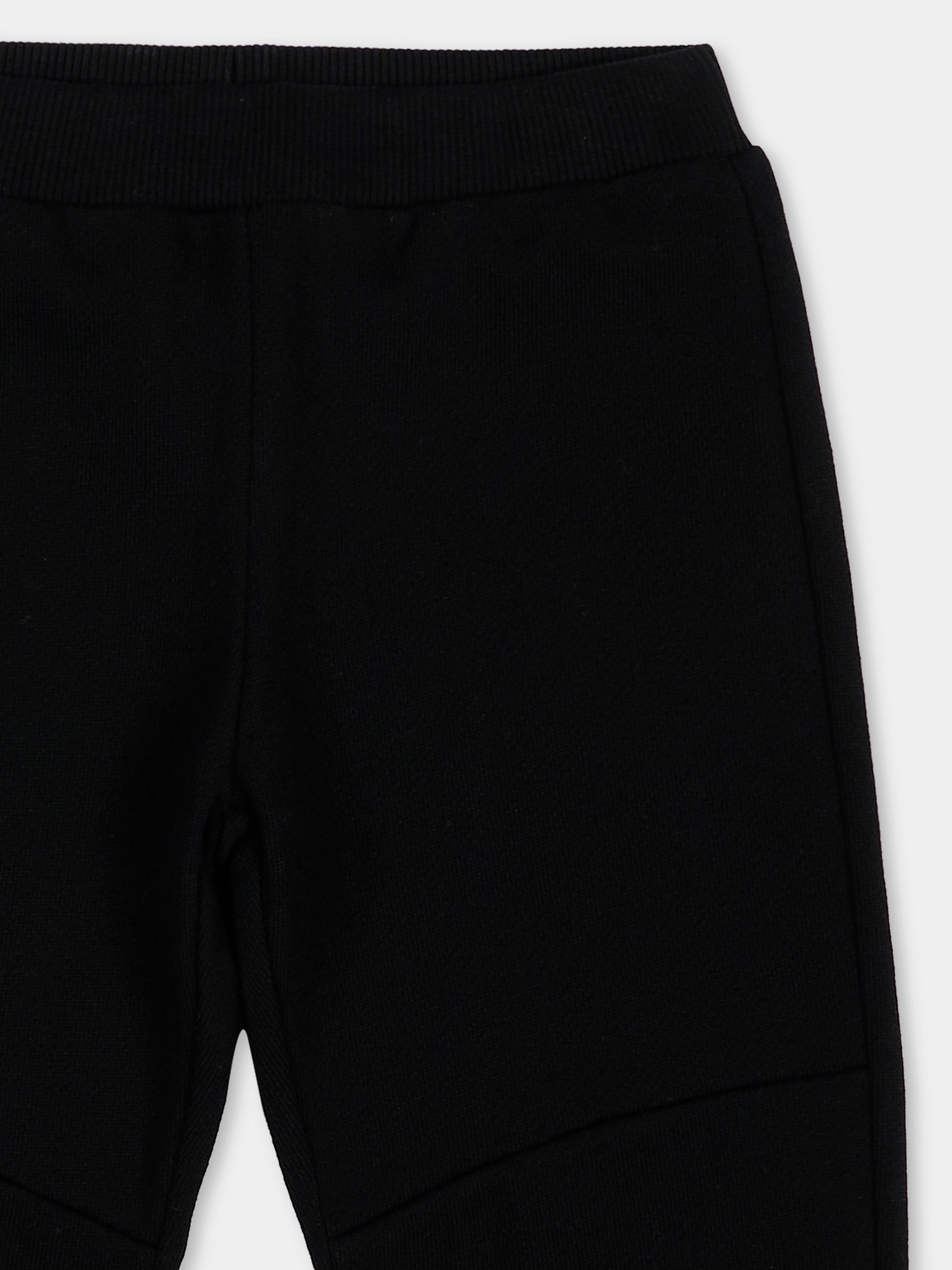 Pantaloni sportivi nero per neonati con logo,Balmain Kids,BZ6330 Z3183 930BC