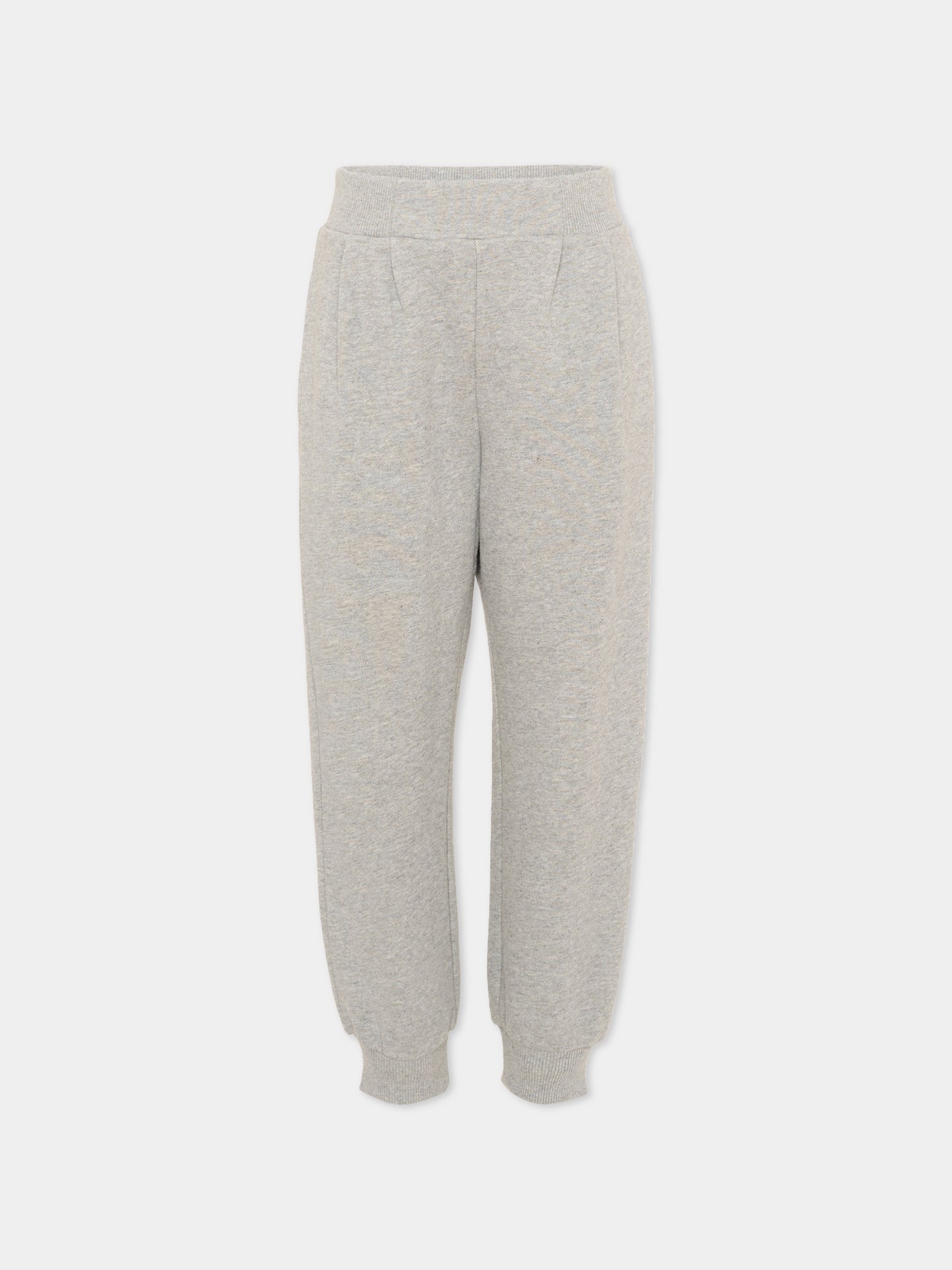Pantaloni sportivi grigi per bambini con logo,Balmain Kids,BZ6I40 Z3188 806BD