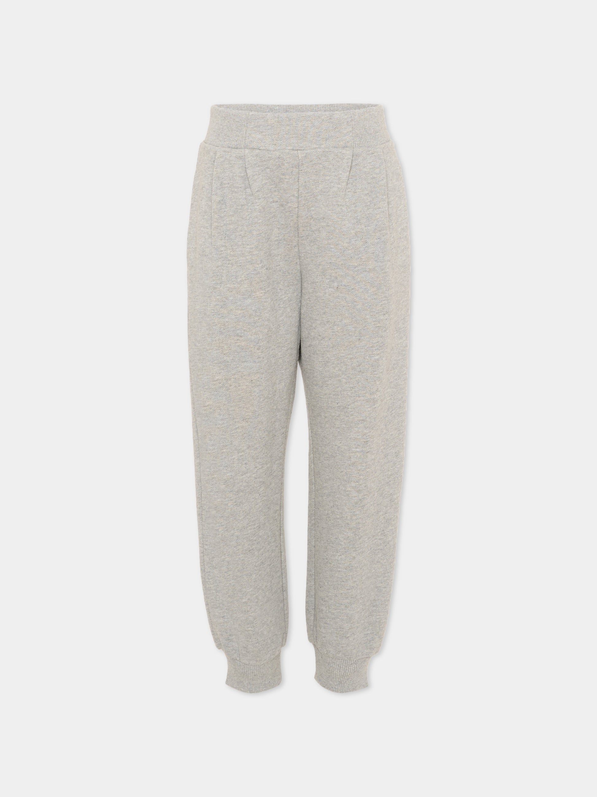 Pantaloni sportivi grigi per bambini con logo,Balmain Kids,BZ6I40 Z3188 806BD