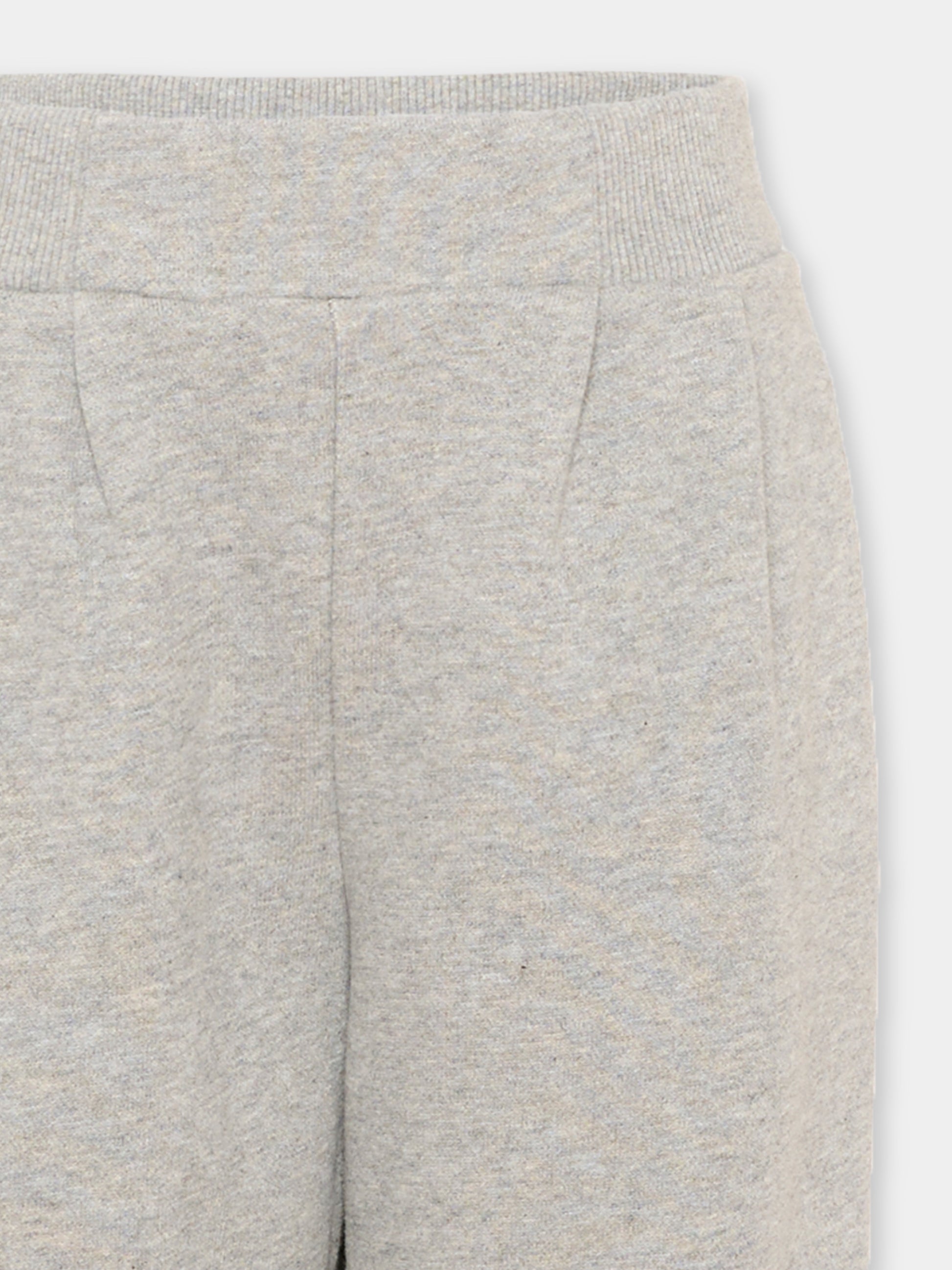 Pantaloni sportivi grigi per bambini con logo,Balmain Kids,BZ6I40 Z3188 806BD