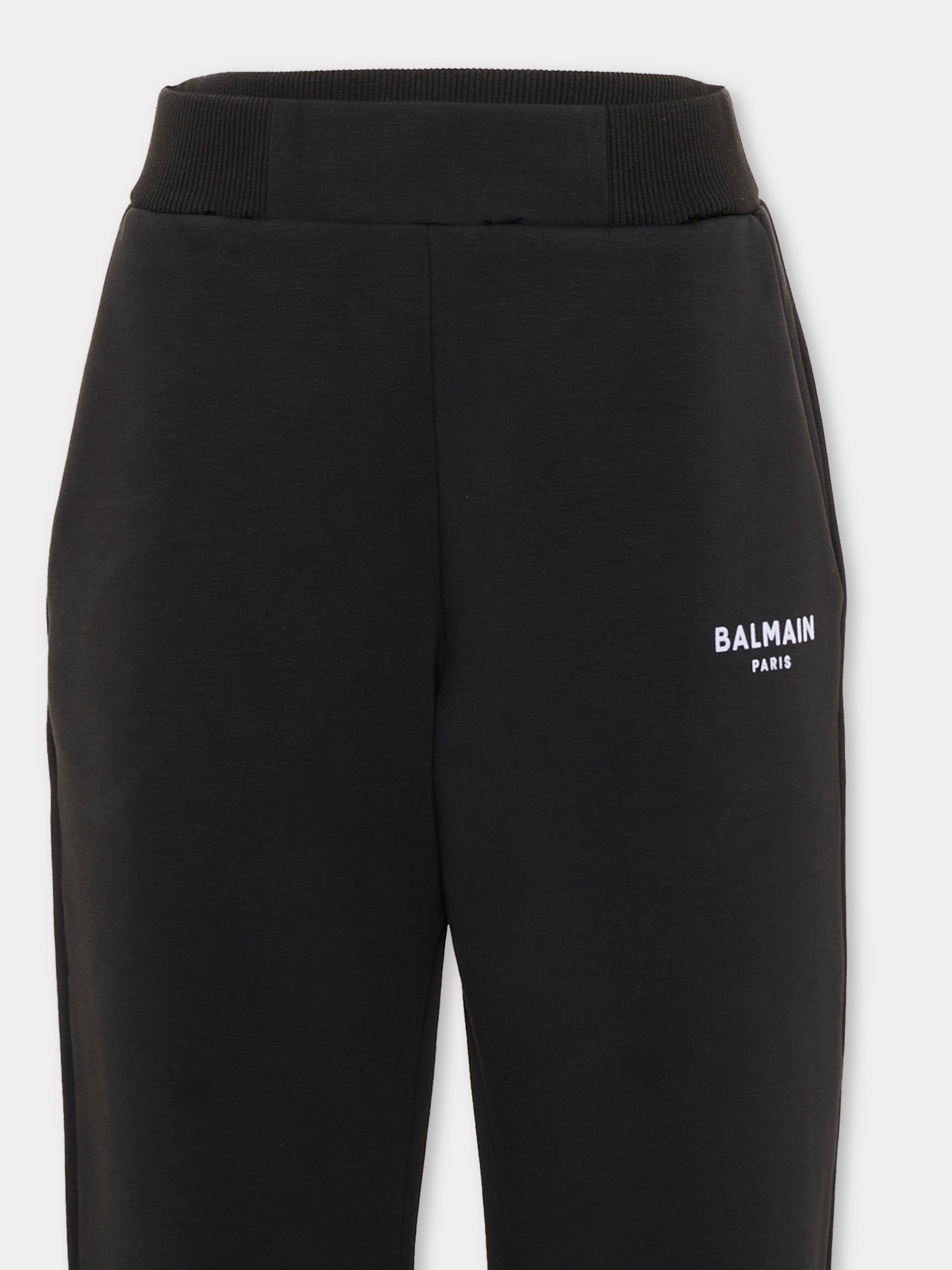 Pantaloni sportivi neri per bambino con logo,Balmain Kids,BZ6I60 Z3728 930BC