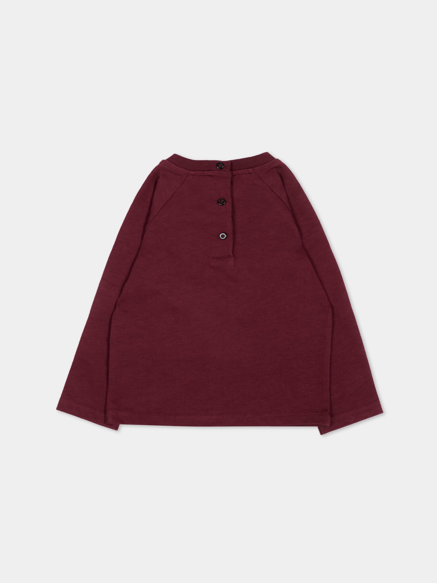 T-Shirt bordeaux per neonato con logo,Balmain Kids,BZ8310 Z3672 530CE