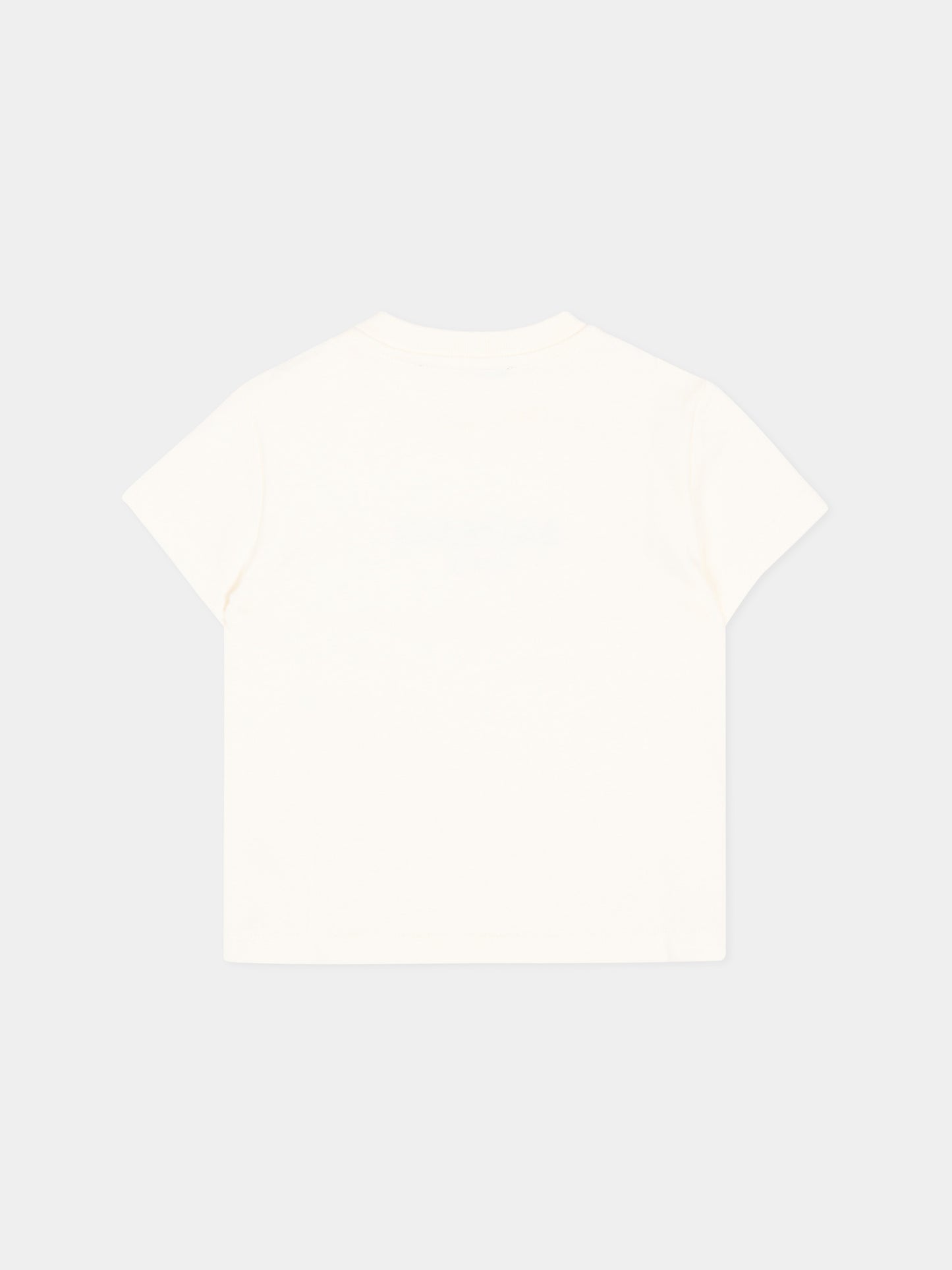 T-Shirt avorio per neonati con logo,Balmain Kids,BZ8321 Z3672 102OR