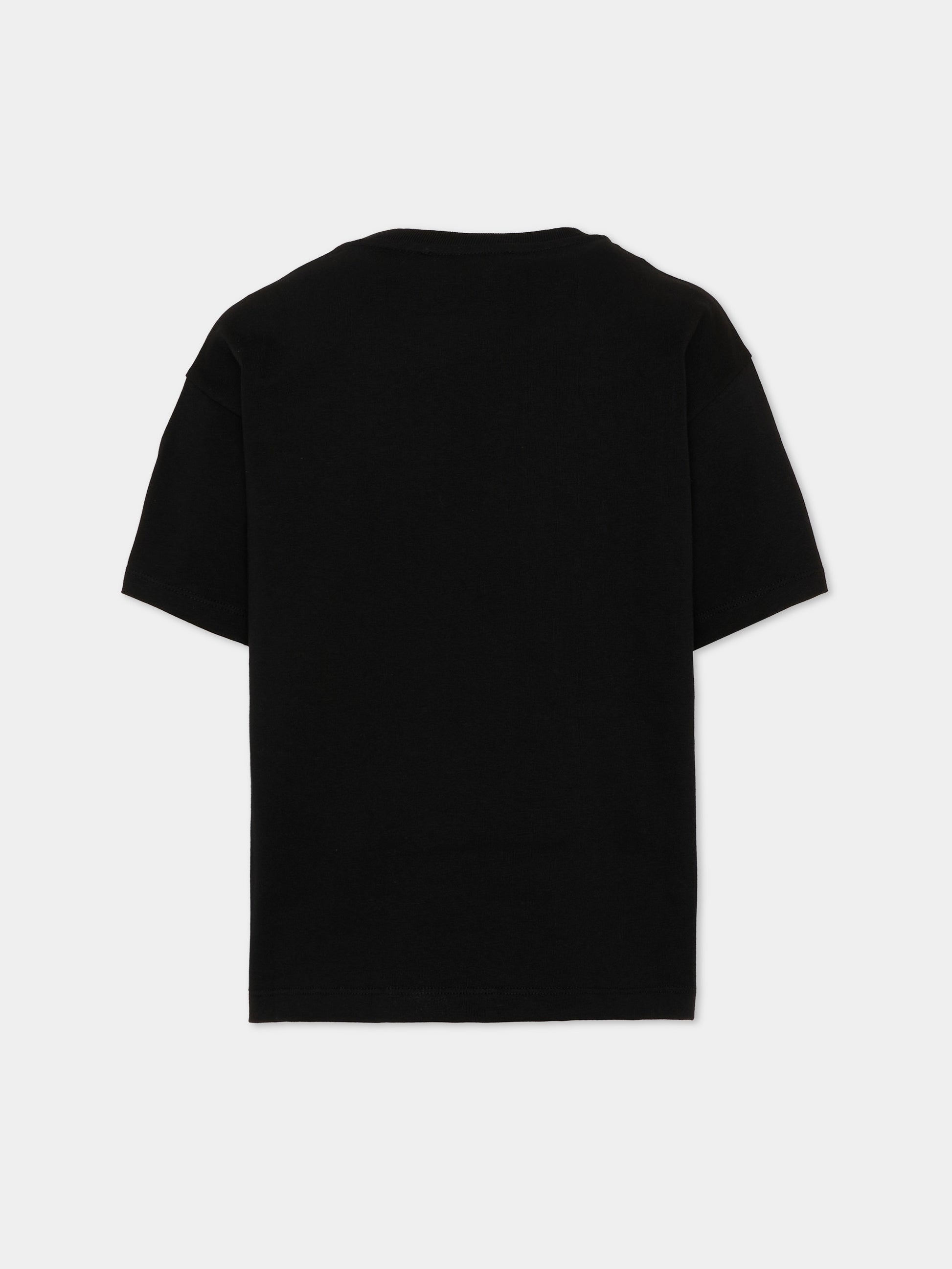 T-shirt nera per bambino con logo,Balmain Kids,BZ8H01 Z3672 930BC