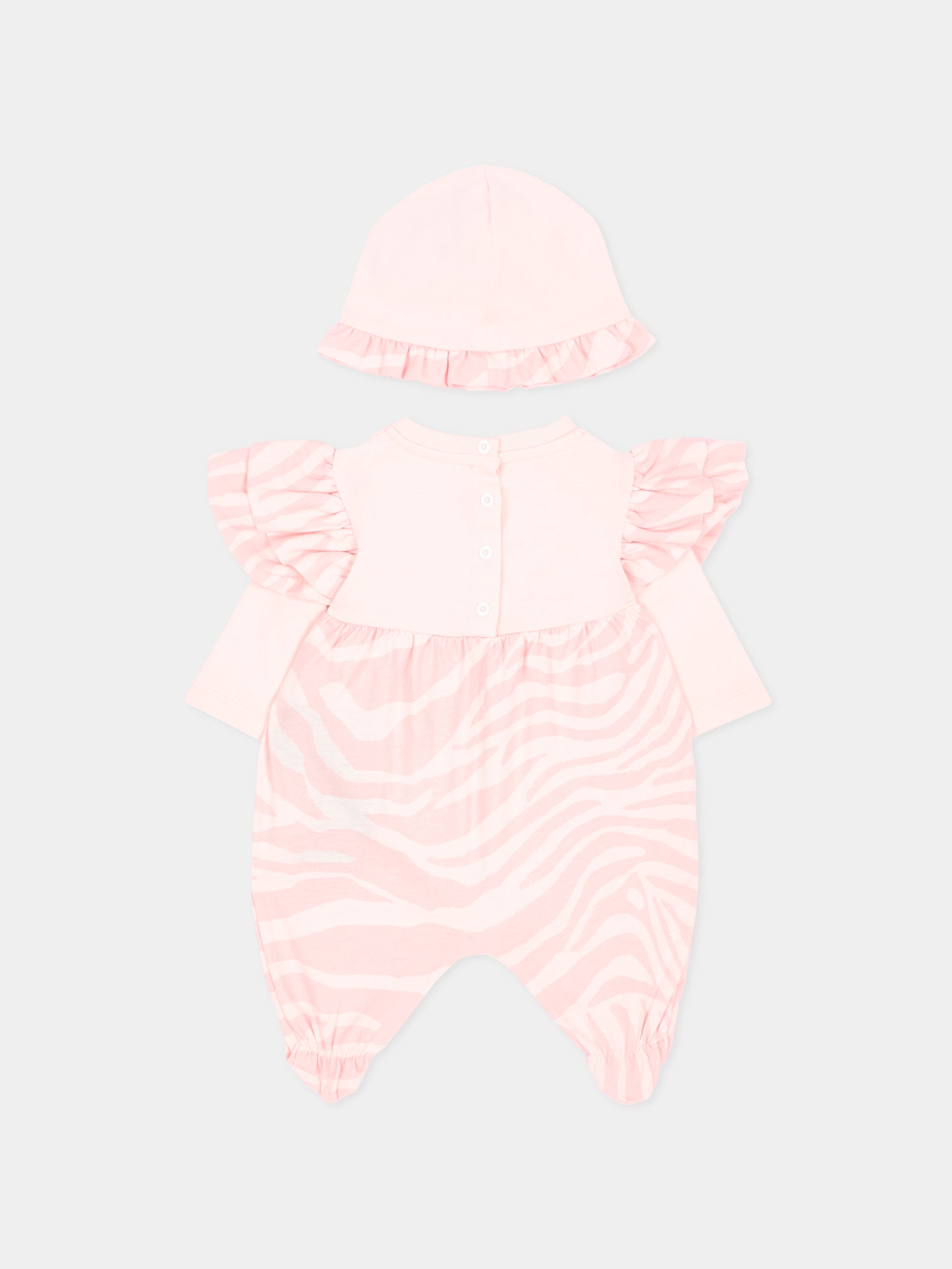 Set tutina rosa per neonata con logo,Balmain Kids,BZB030 Z4119 508RS