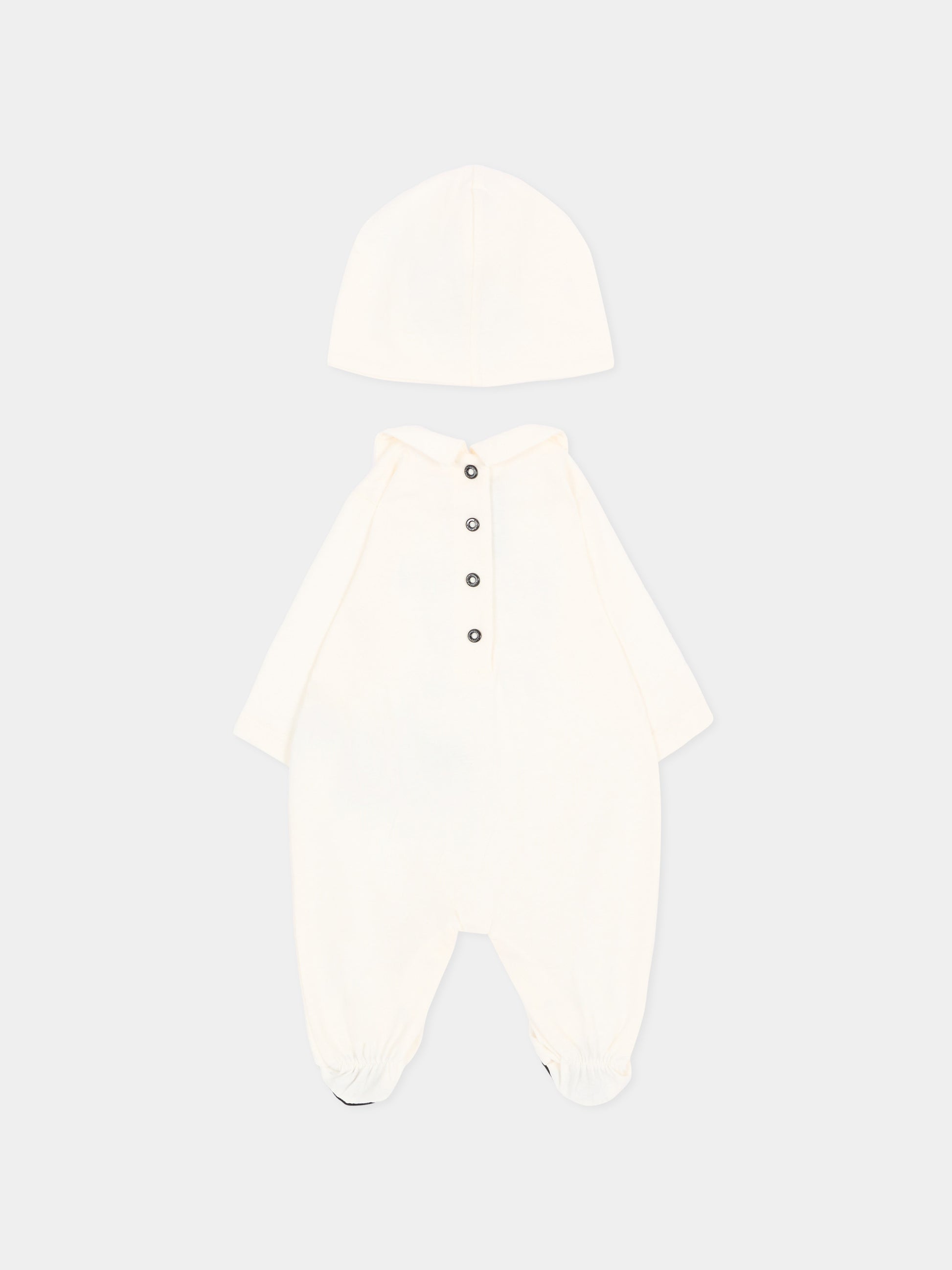 Set tutina avorio per neonato con logo,Balmain Kids,BZB300 Z3672 102NE