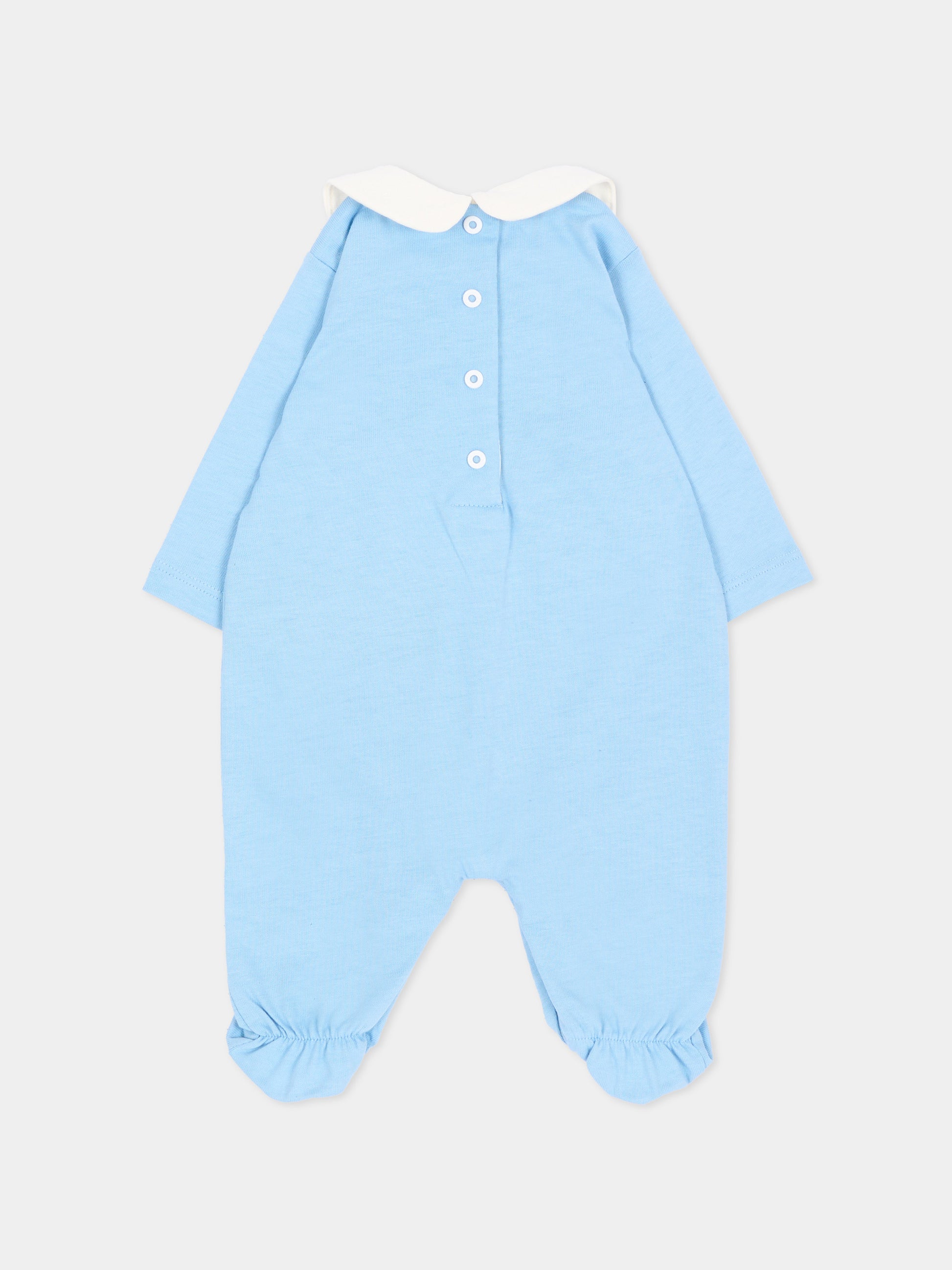 Set tutina celeste per neonato con logo,Balmain Kids,BZB310 Z3672 60CAV