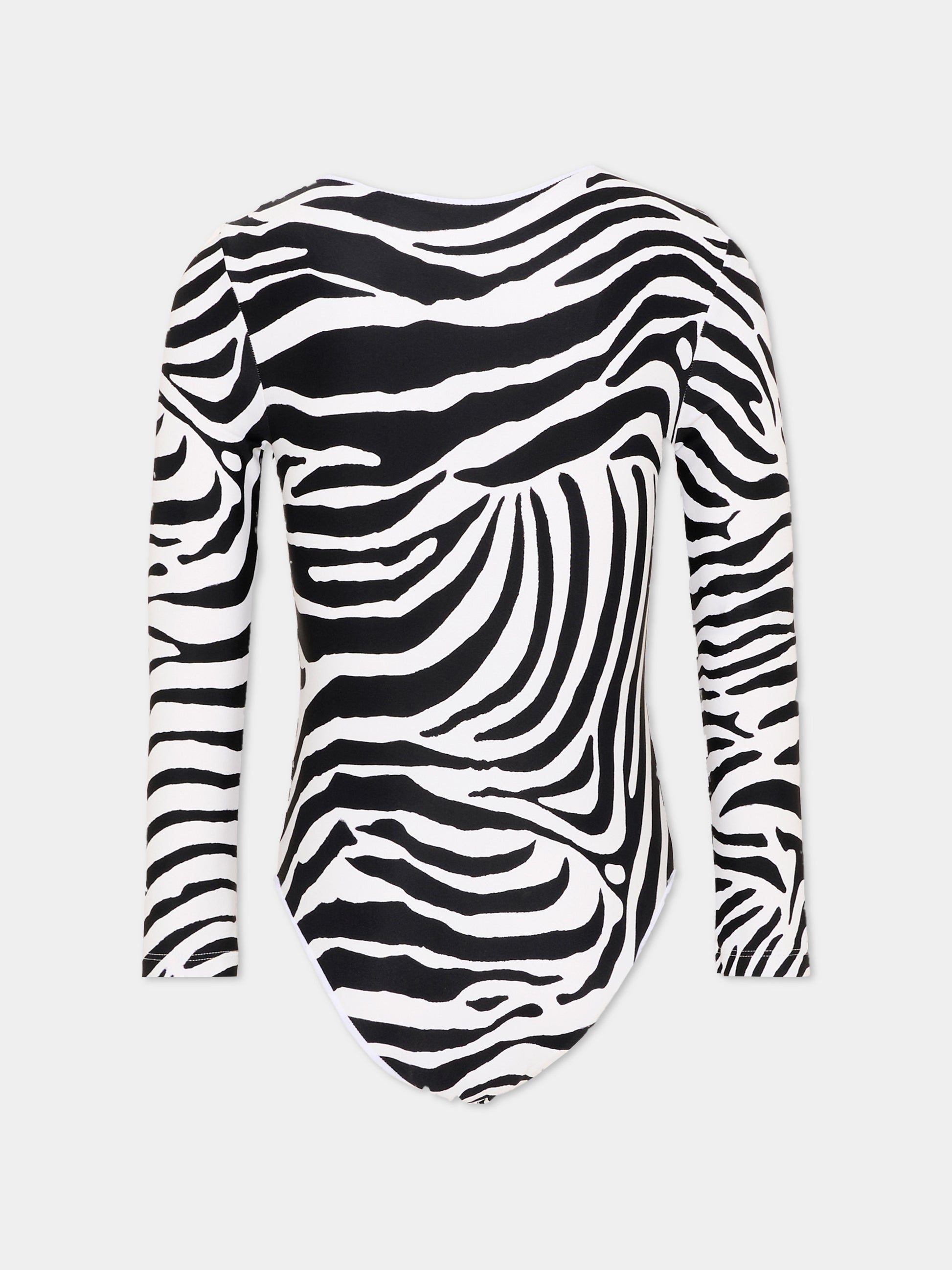Body multicolor anti UV per bambina zebrato con logo,Balmain Kids,BZCA09 Z4178 100NE