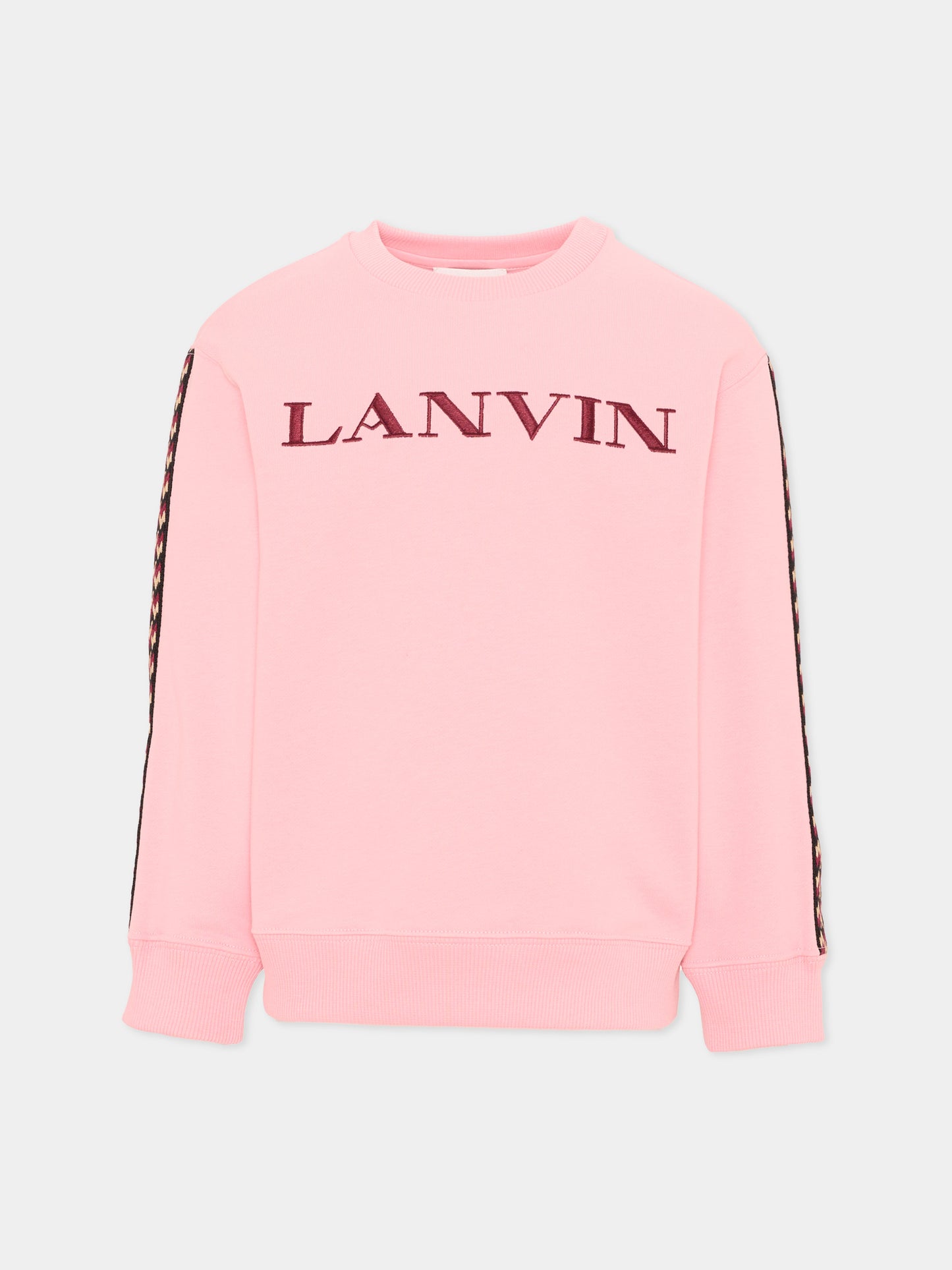 Felpa rosa per bambina con logo,Lanvin Petite,N30401 48N