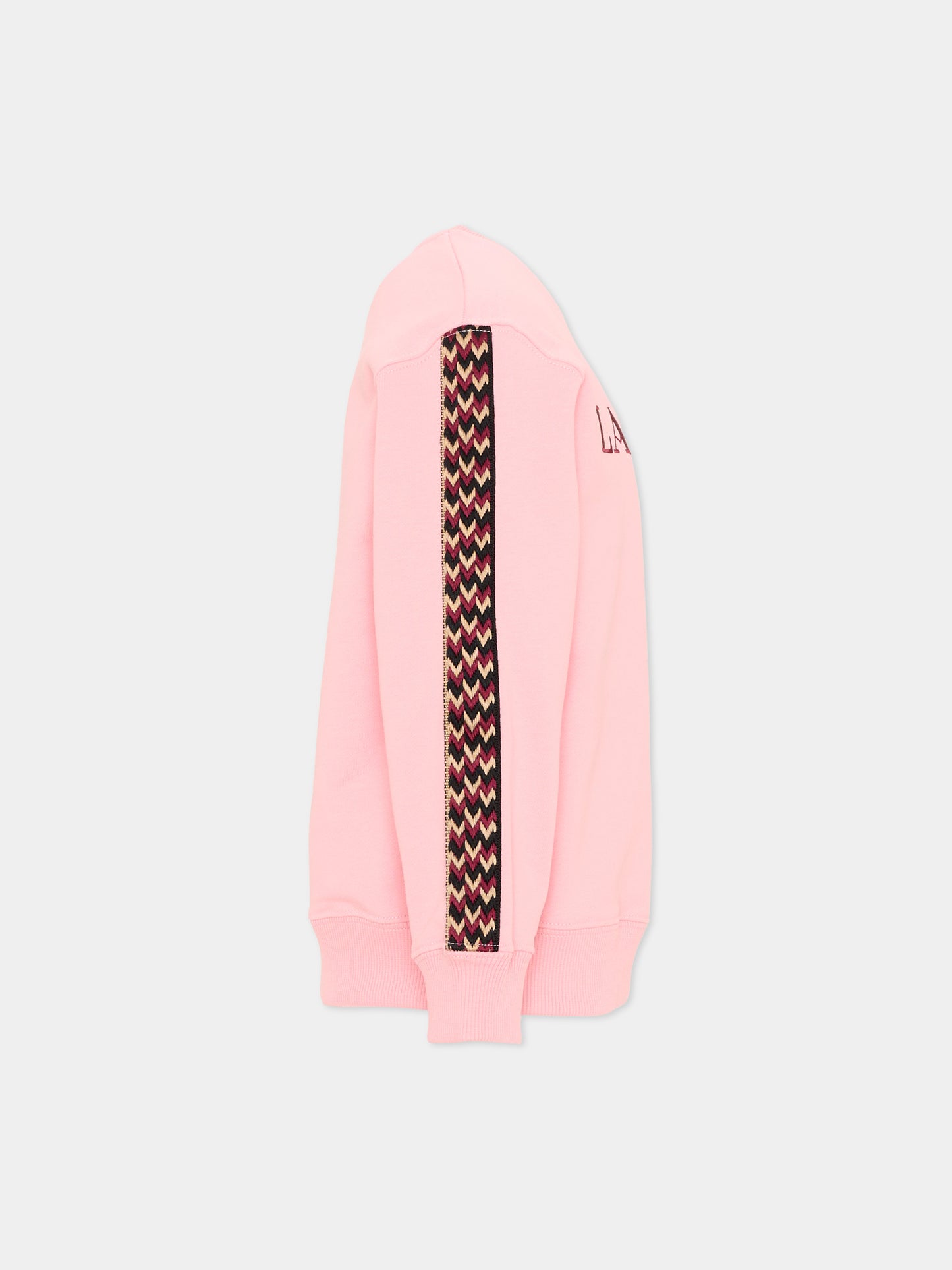 Felpa rosa per bambina con logo,Lanvin Petite,N30401 48N