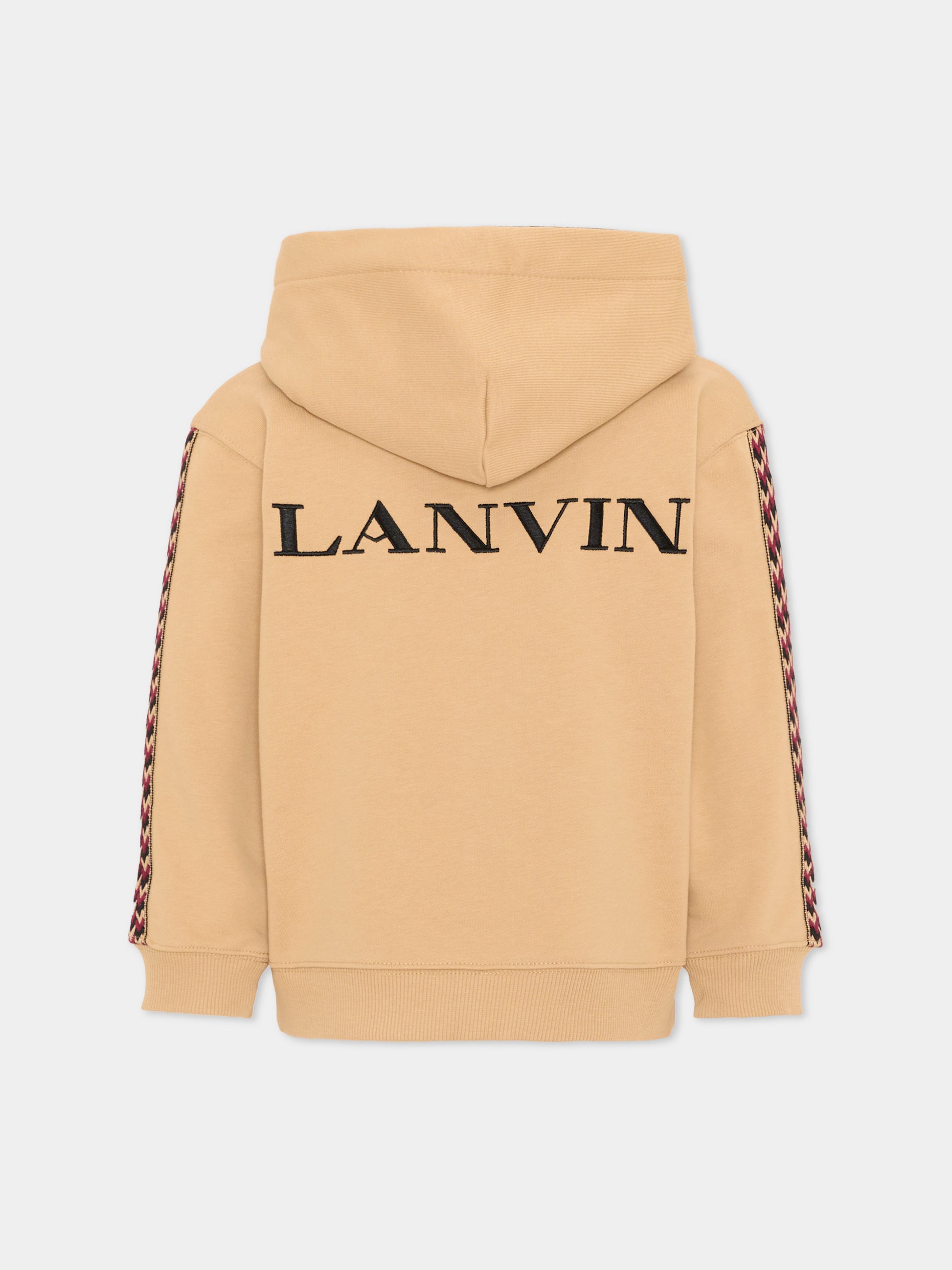 Felpa con cappuccio beige con logo,Lanvin Petite,N30424 276