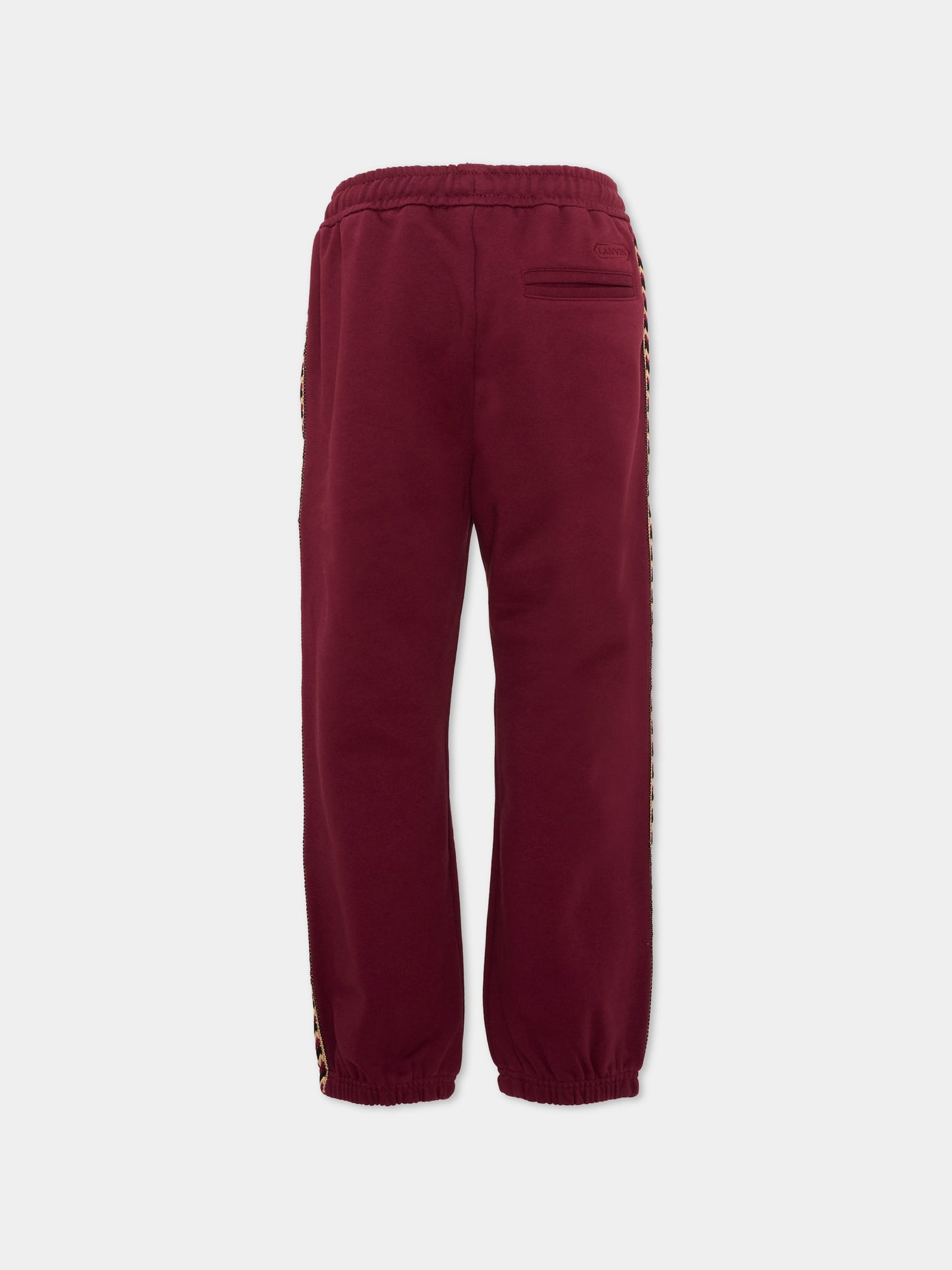 Pantaloni sportivi bordeaux per bambino con logo,Lanvin Petite,N30425 955