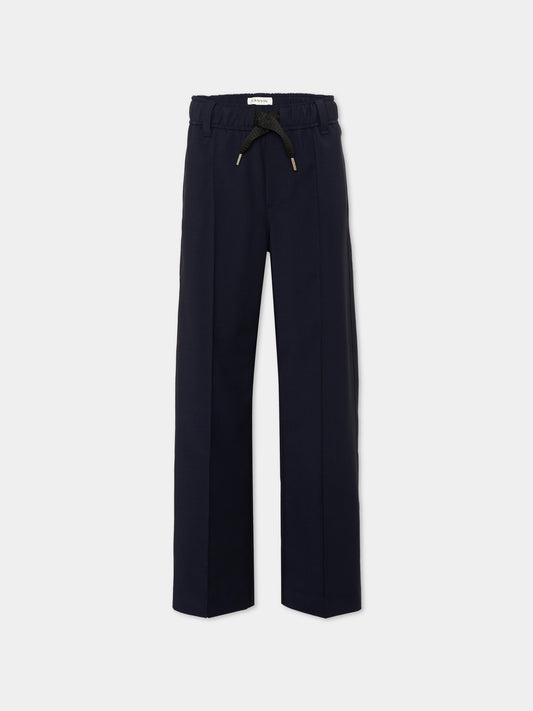Pantaloni eleganti blu per bambino con logo,Lanvin Petite,N30441 868