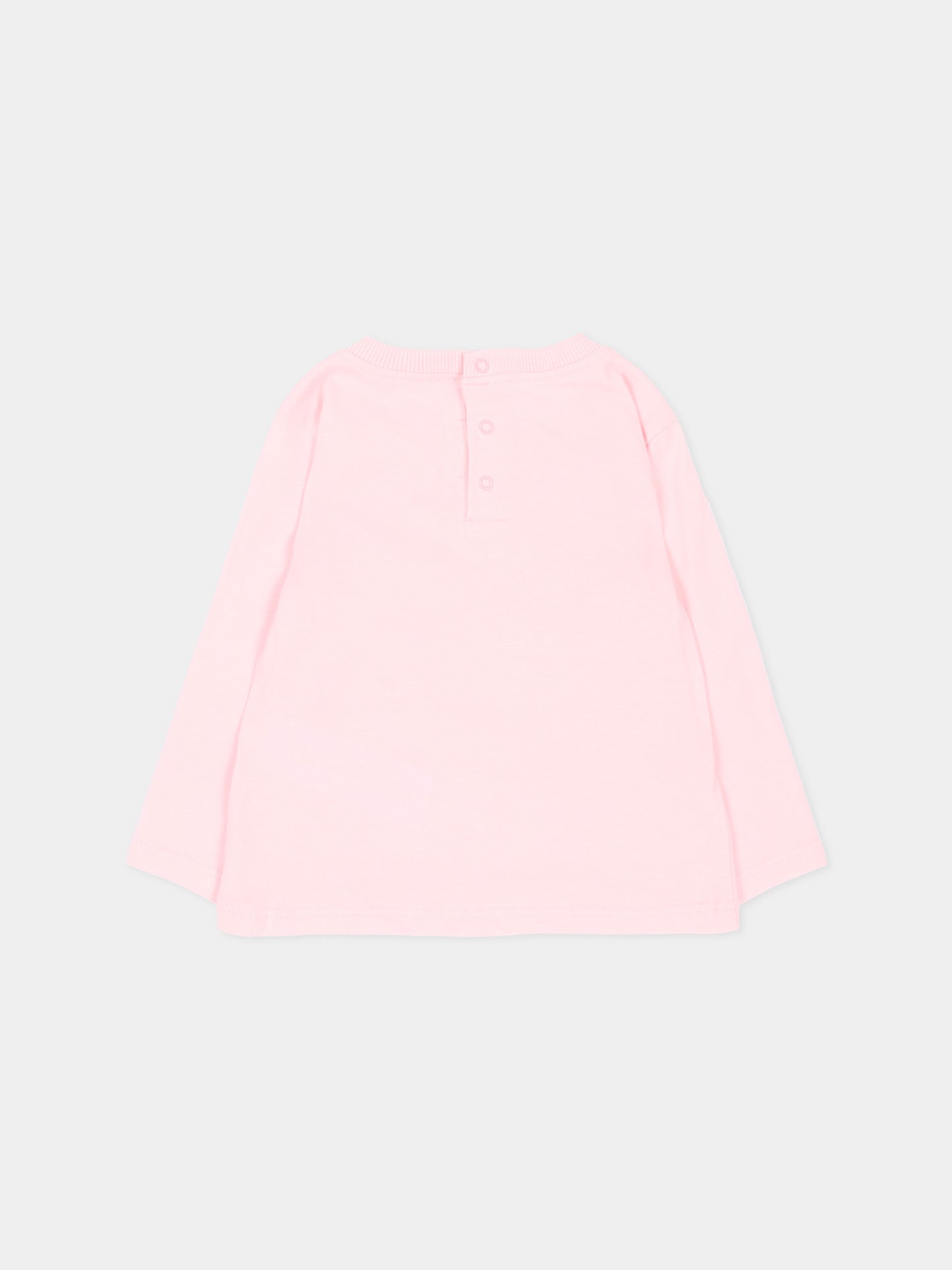 T-shirt a manica lunga rosa per neonata con cuore,Billieblush,U22241 475