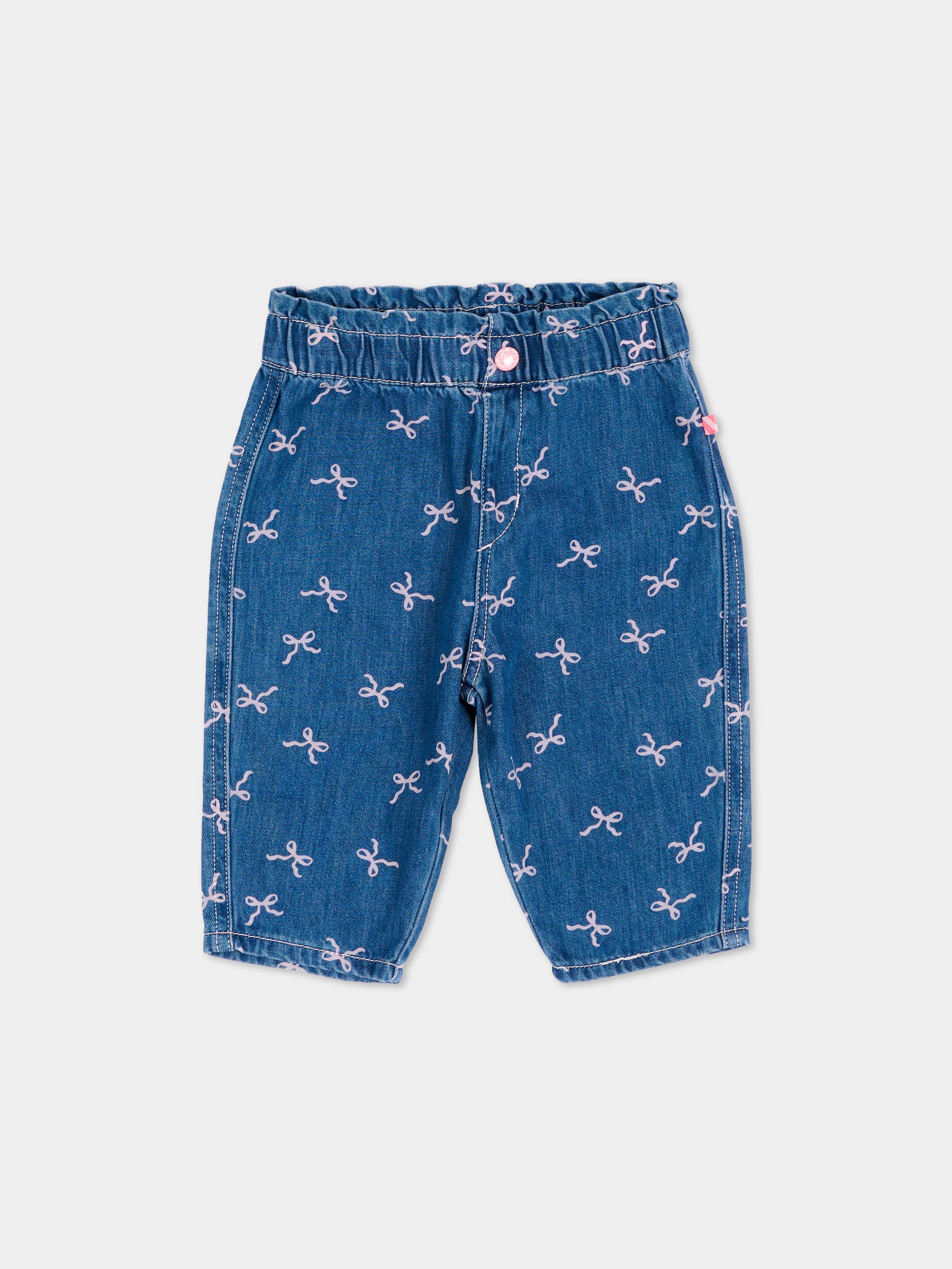 Jeans denim per neonata con fiocchi,Billieblush,U22249 Z10