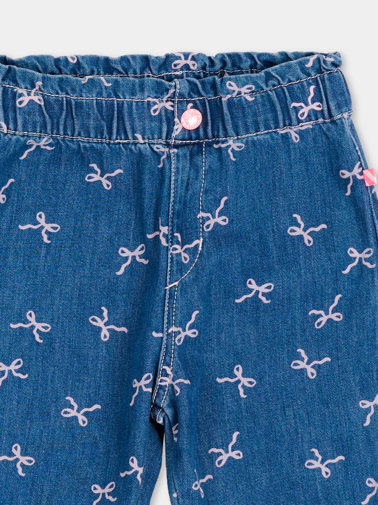 Jeans denim per neonata con fiocchi,Billieblush,U22249 Z10
