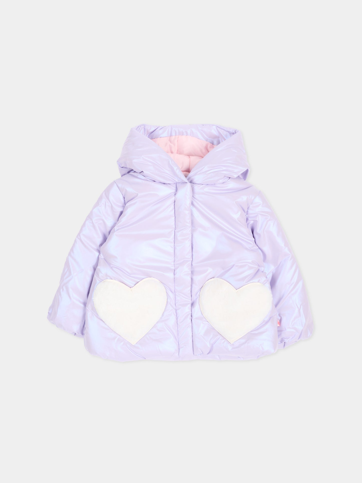 Piumini lilla per neonata con cuori,Billieblush,U22251 929