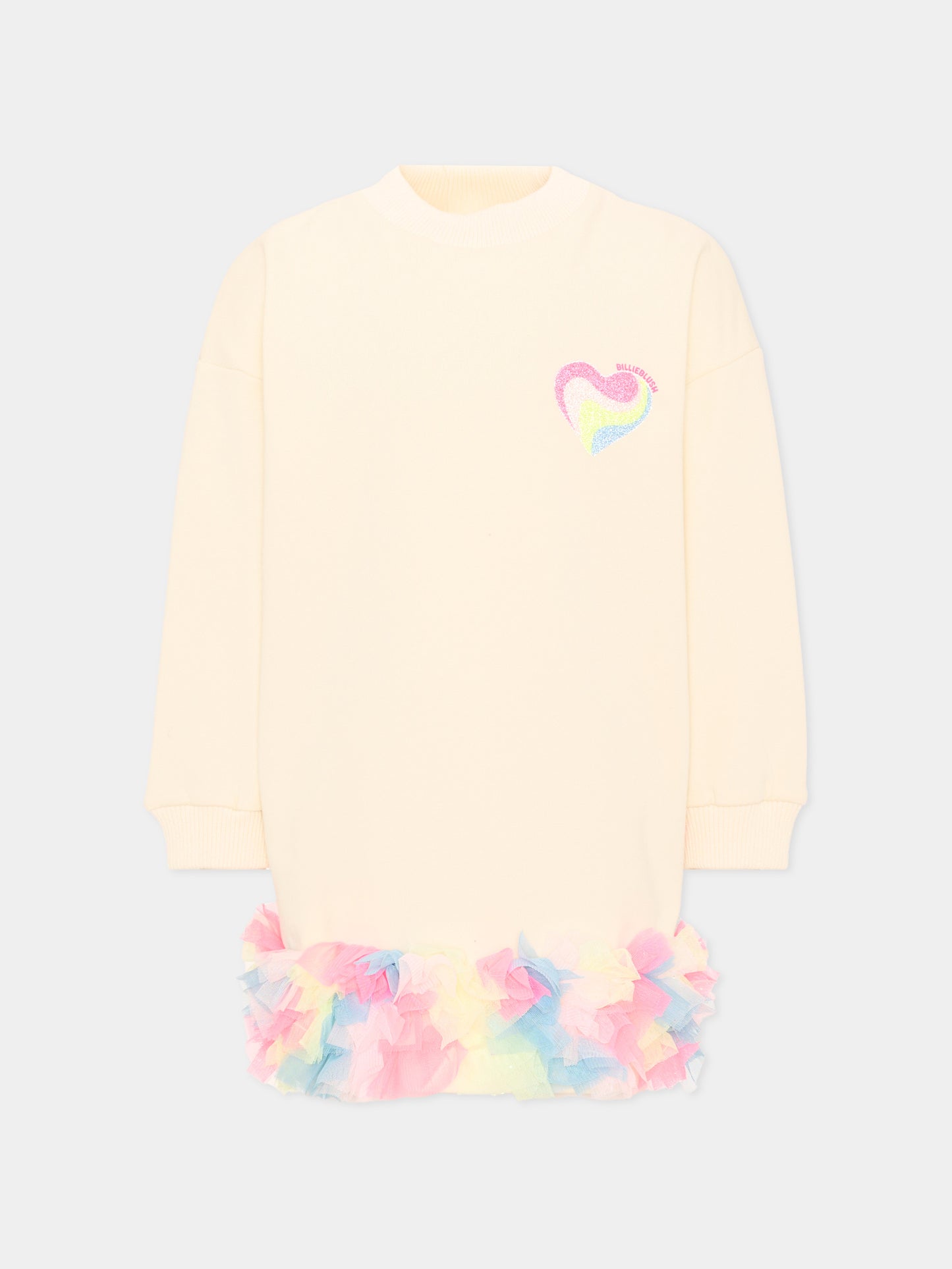 Vestito avorio per bambina con cuore,Billieblush,U22358 243