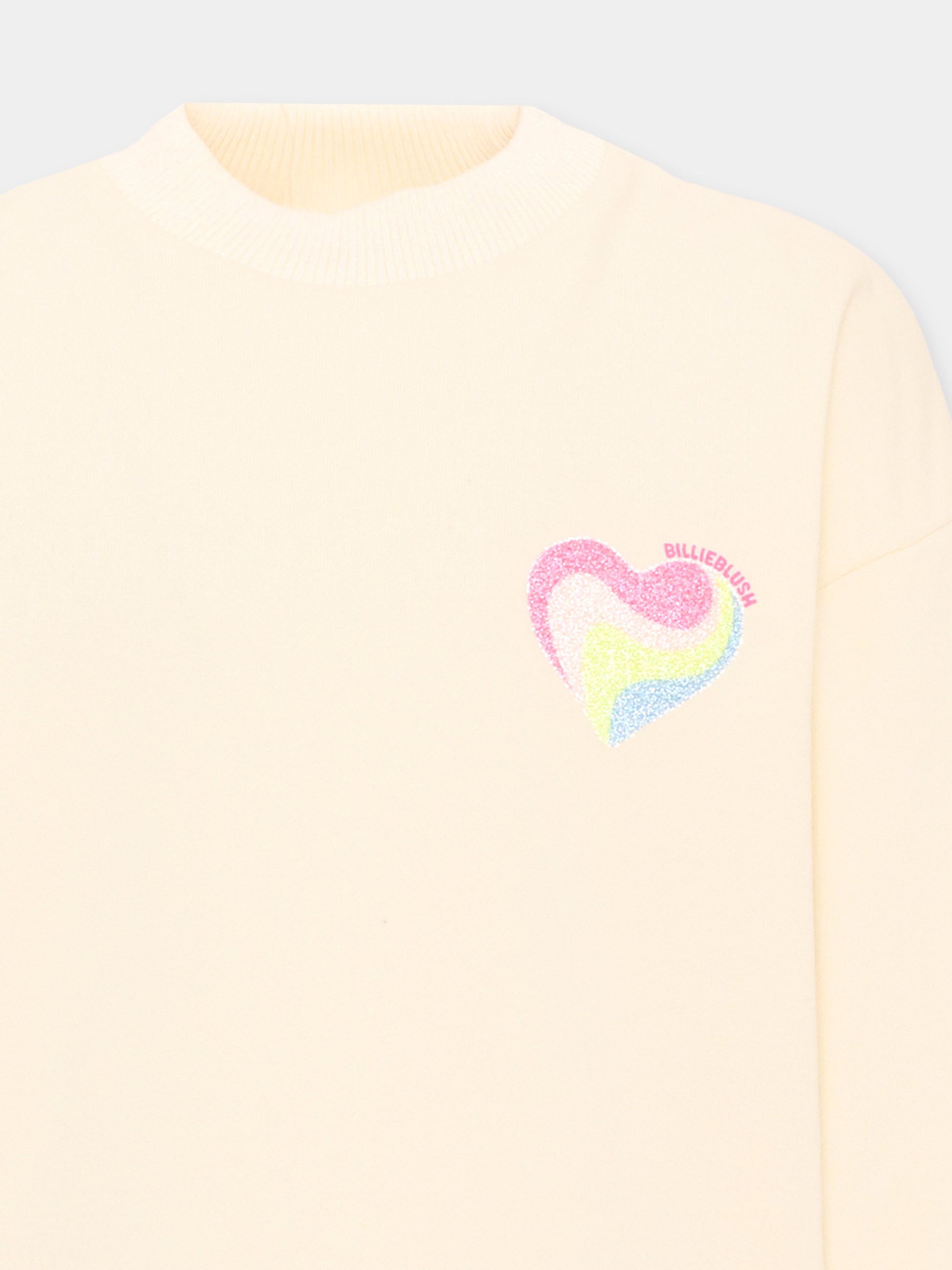 Vestito avorio per bambina con cuore,Billieblush,U22358 243