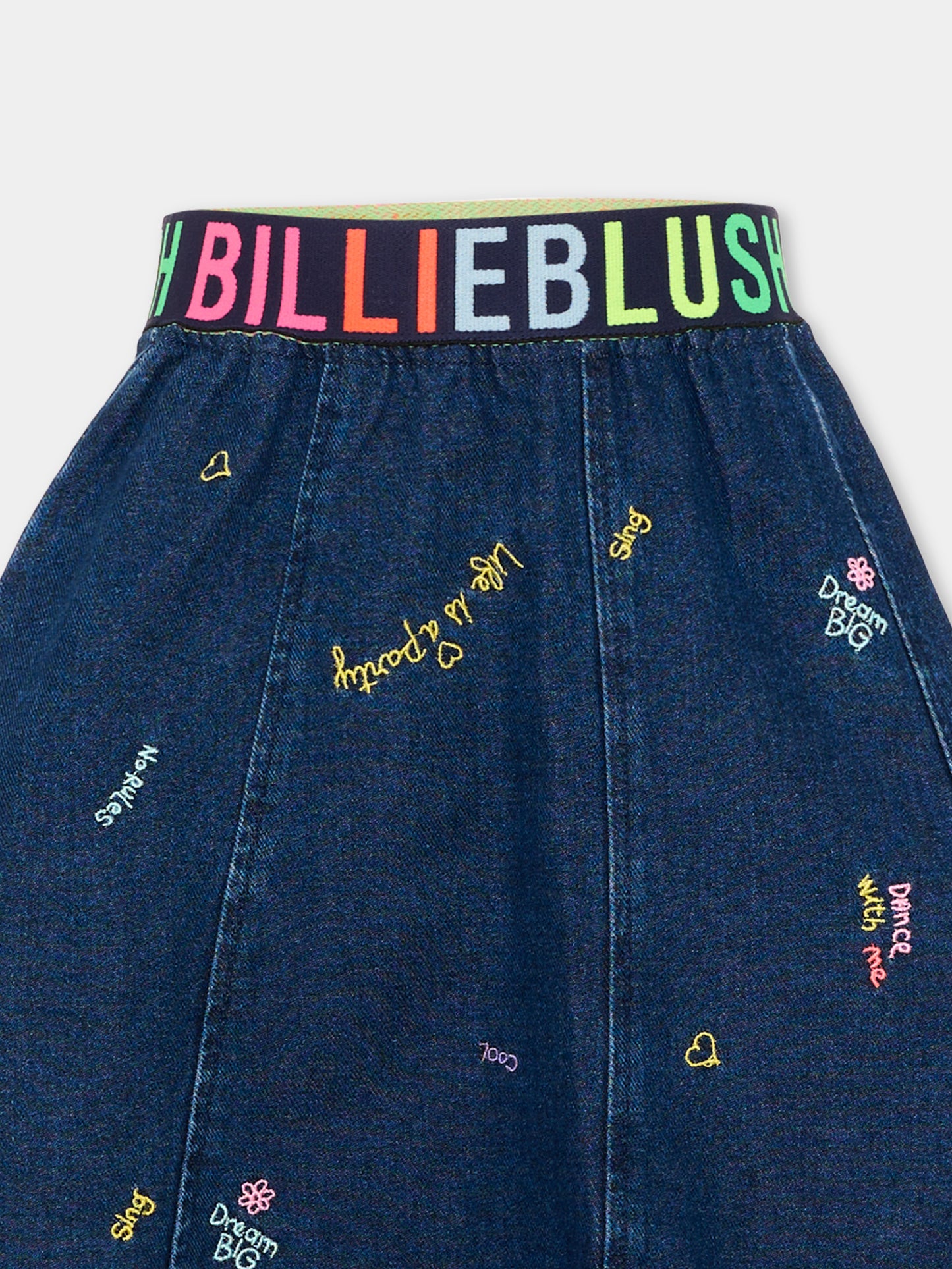 Gonna denim per bambina con logo,Billieblush,U22361 Z10