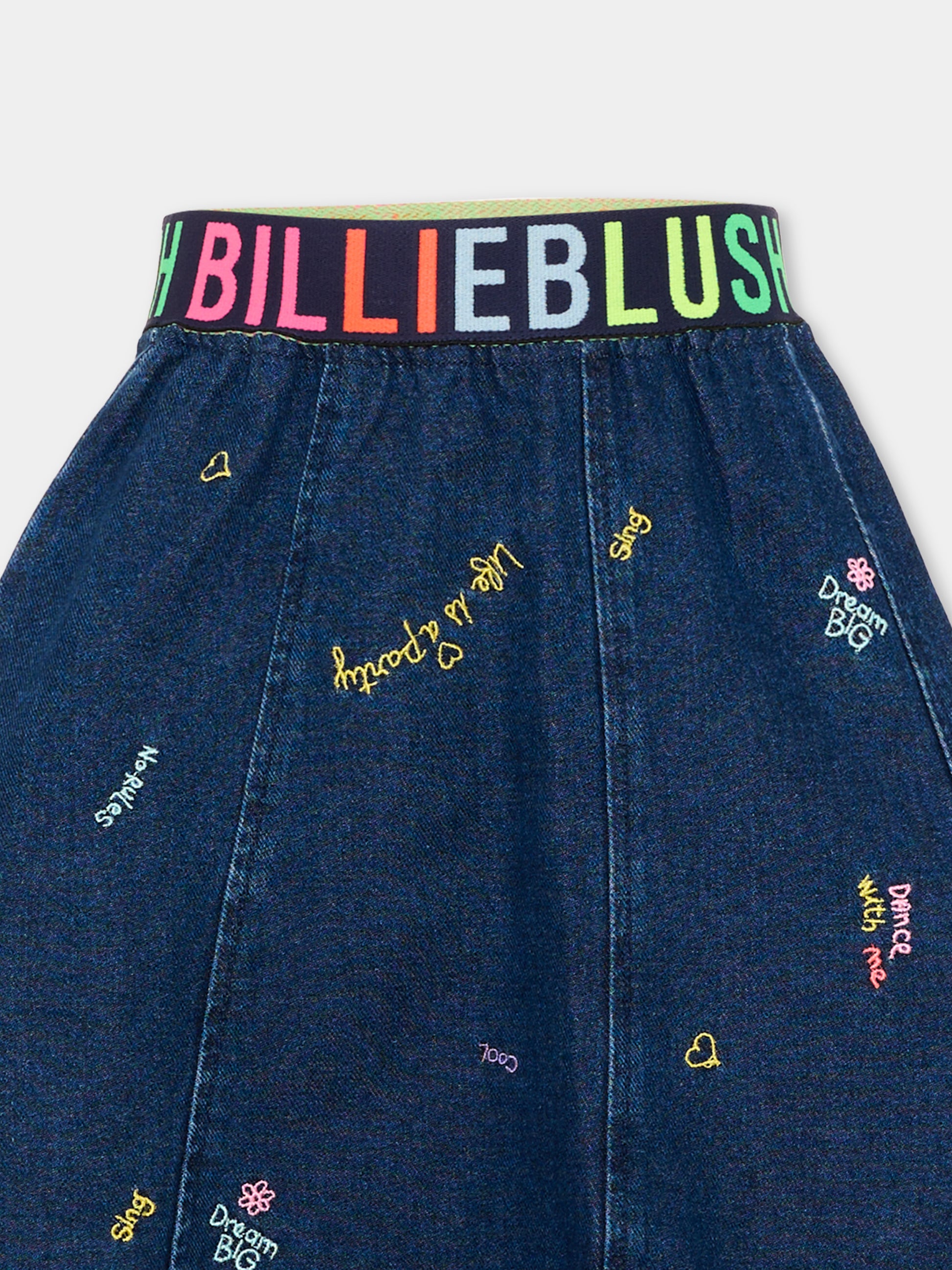 Gonna denim per bambina con logo,Billieblush,U22361 Z10
