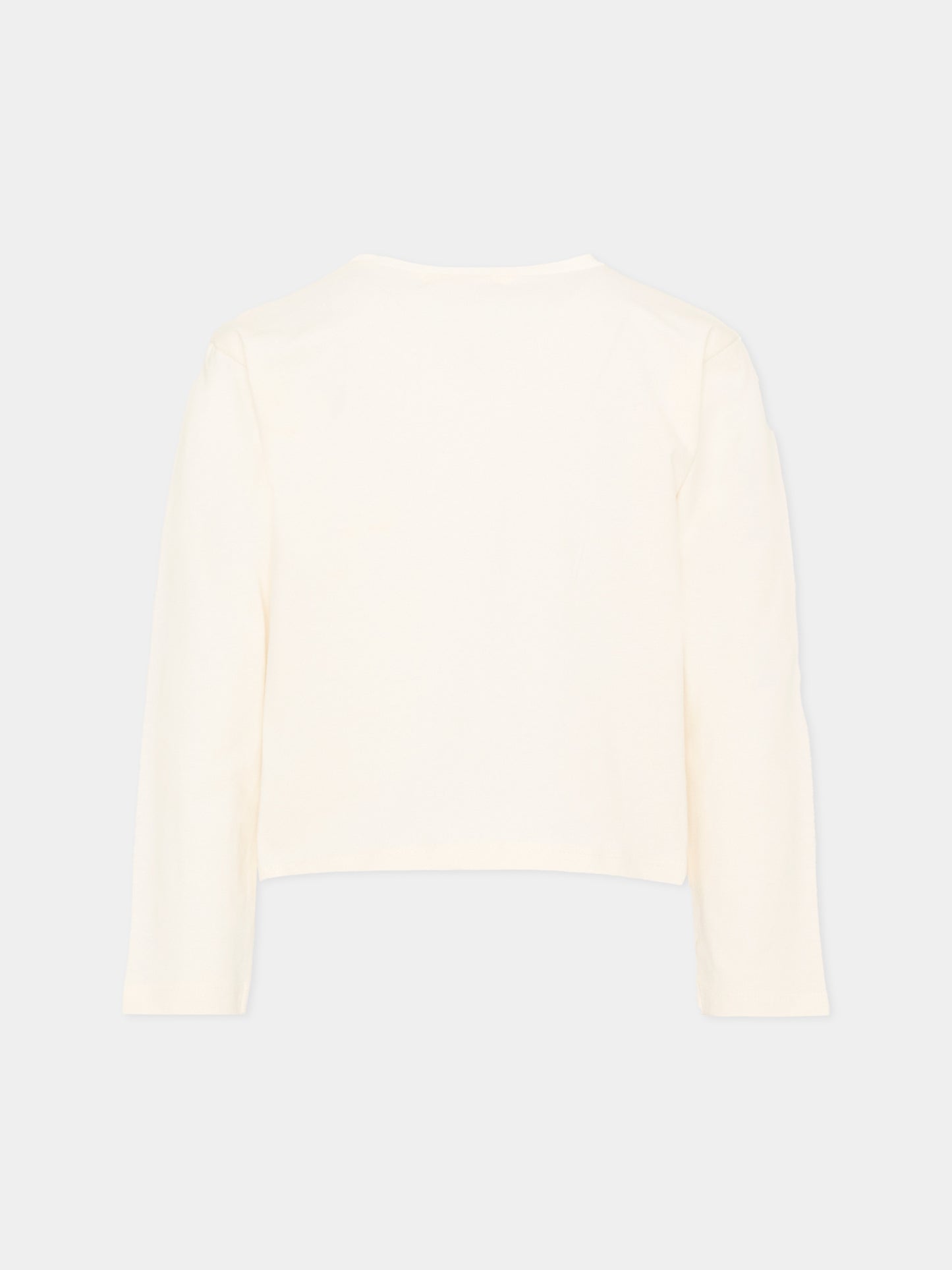 T-Shirt avorio per bambina con farfalle,Billieblush,U22369 121
