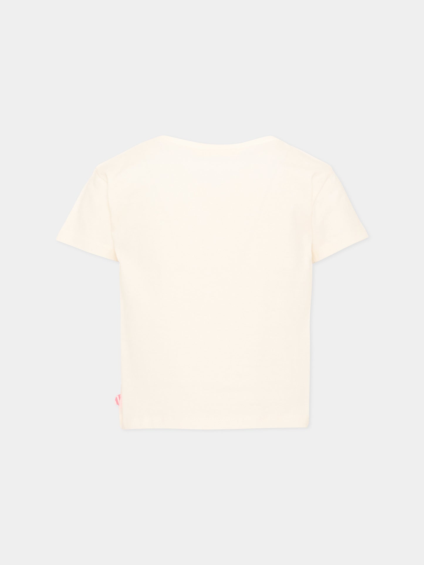 T-shirt avorio per bambina con cuore,Billieblush,U22370 121