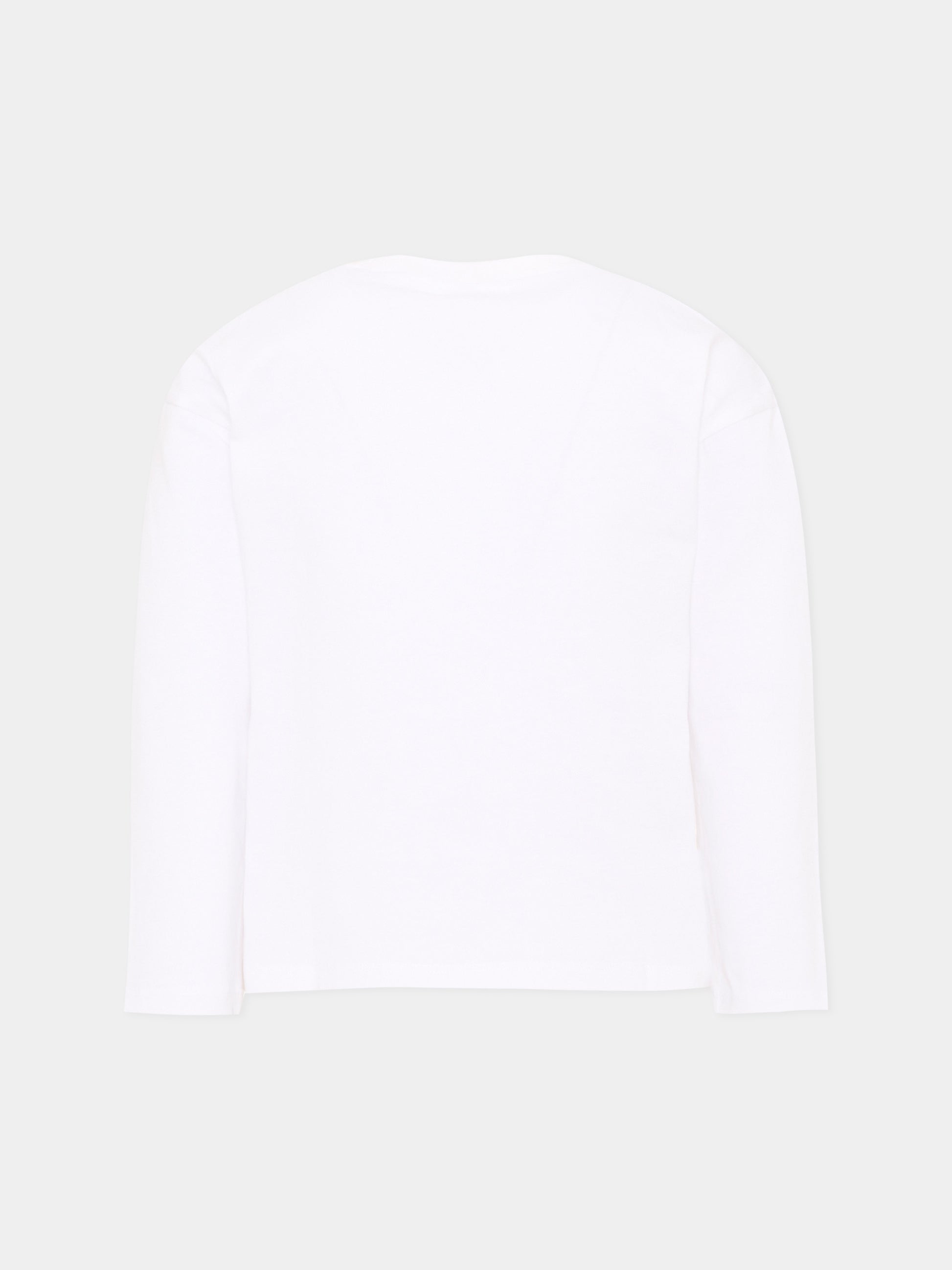 T-shirt a manica lunga bianca per bambina con stampa,Billieblush,U22387 10P
