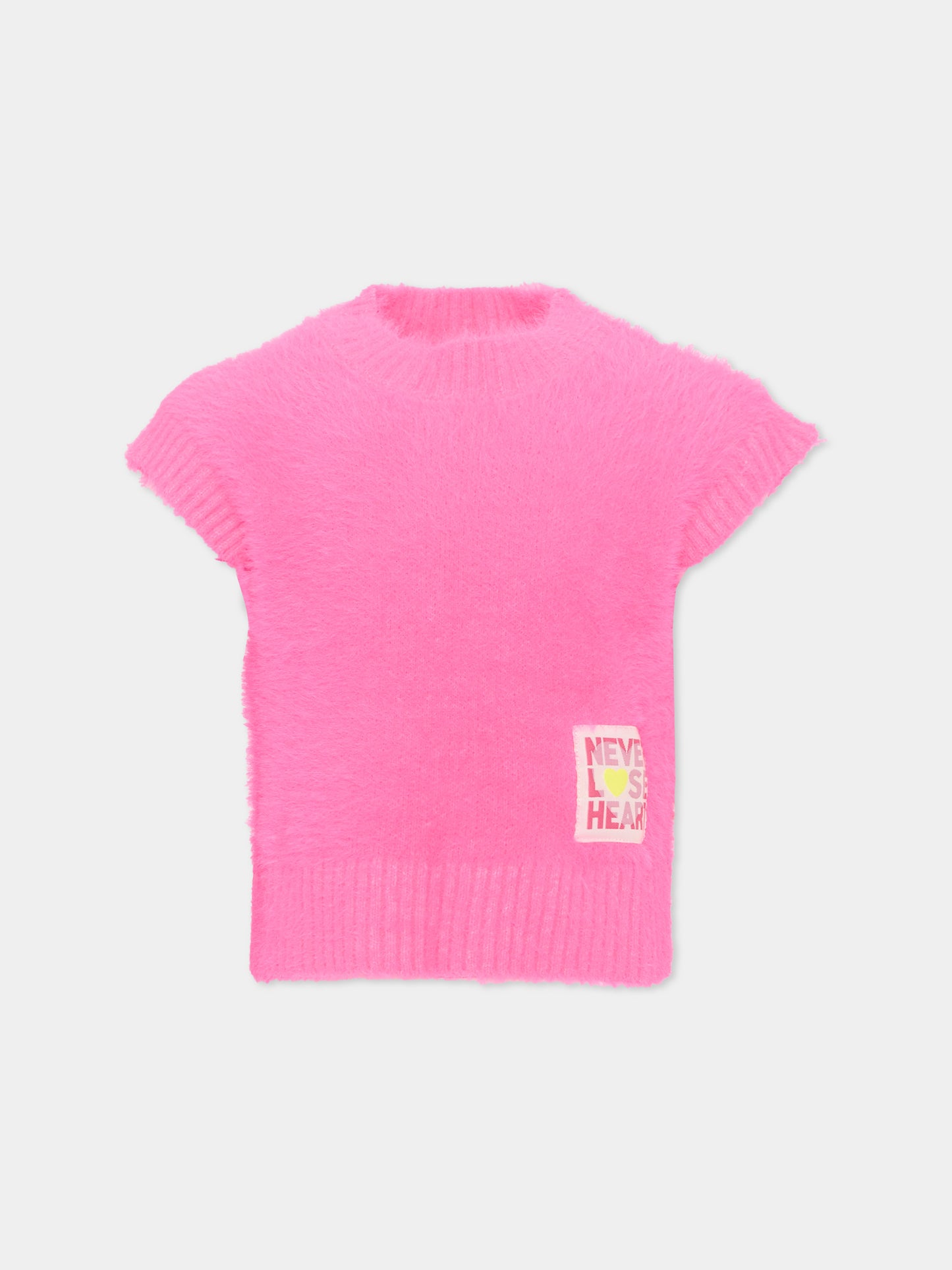 Maglia gilet fucsia per bambina,Billieblush,U22393 47A