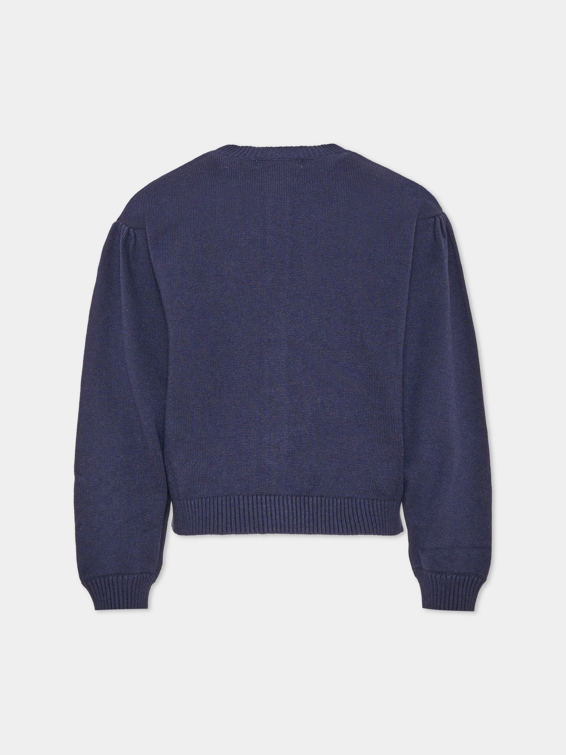 Cardigan blu per bambina con paillettes,Billieblush,U22394 85T