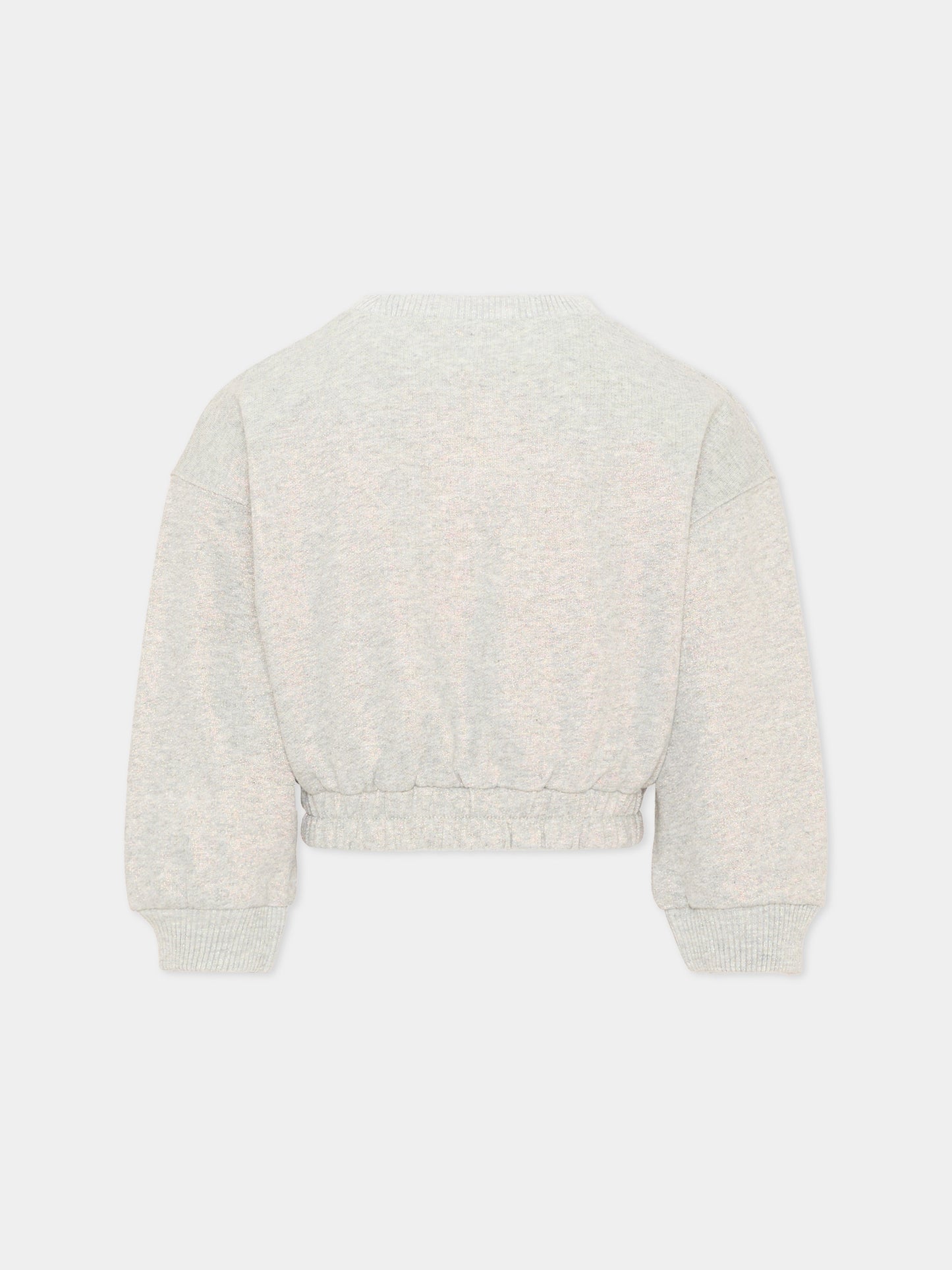 Felpa grigia per bambina con cuore,Billieblush,U22400 111