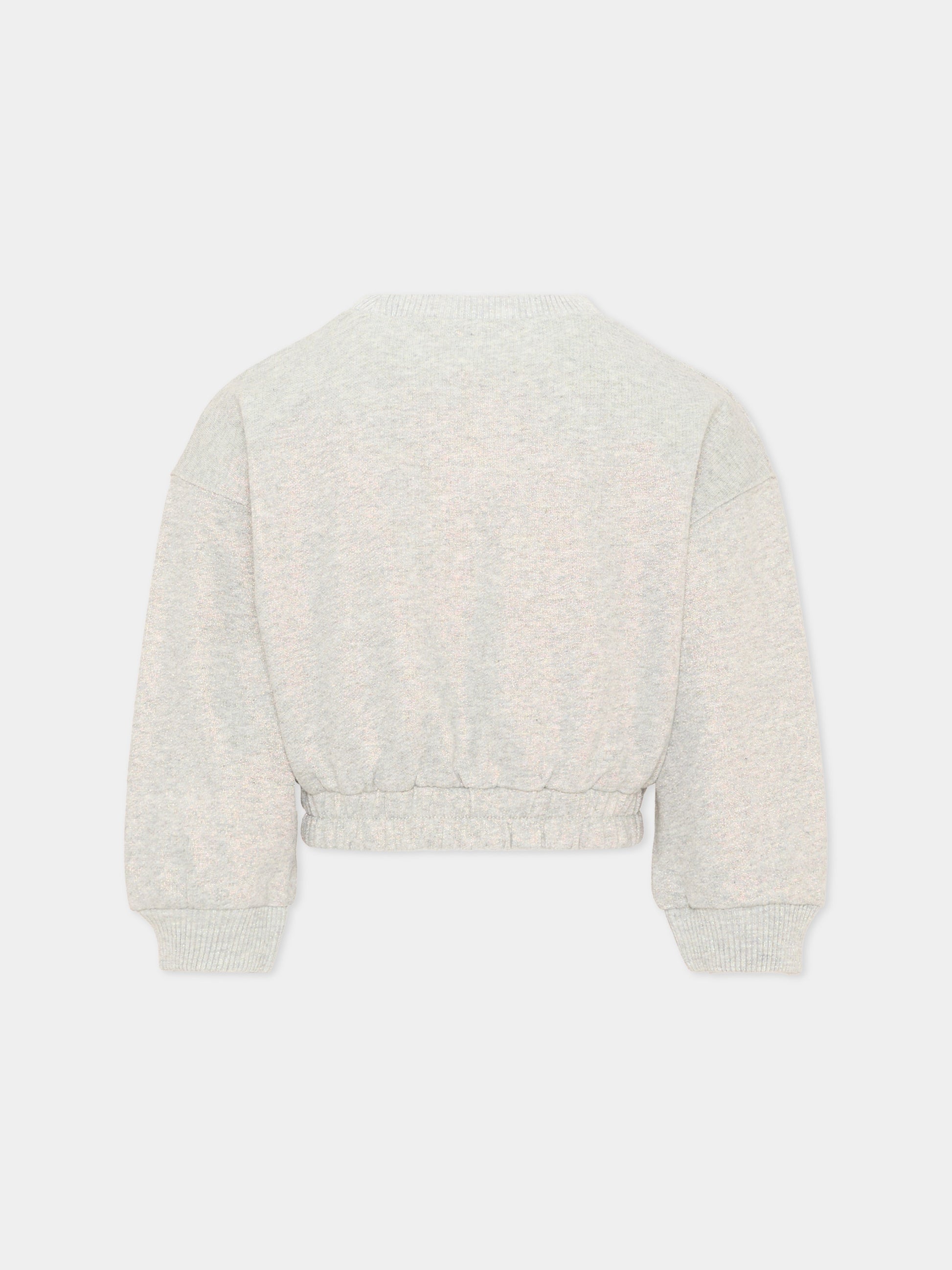 Felpa grigia per bambina con cuore,Billieblush,U22400 111