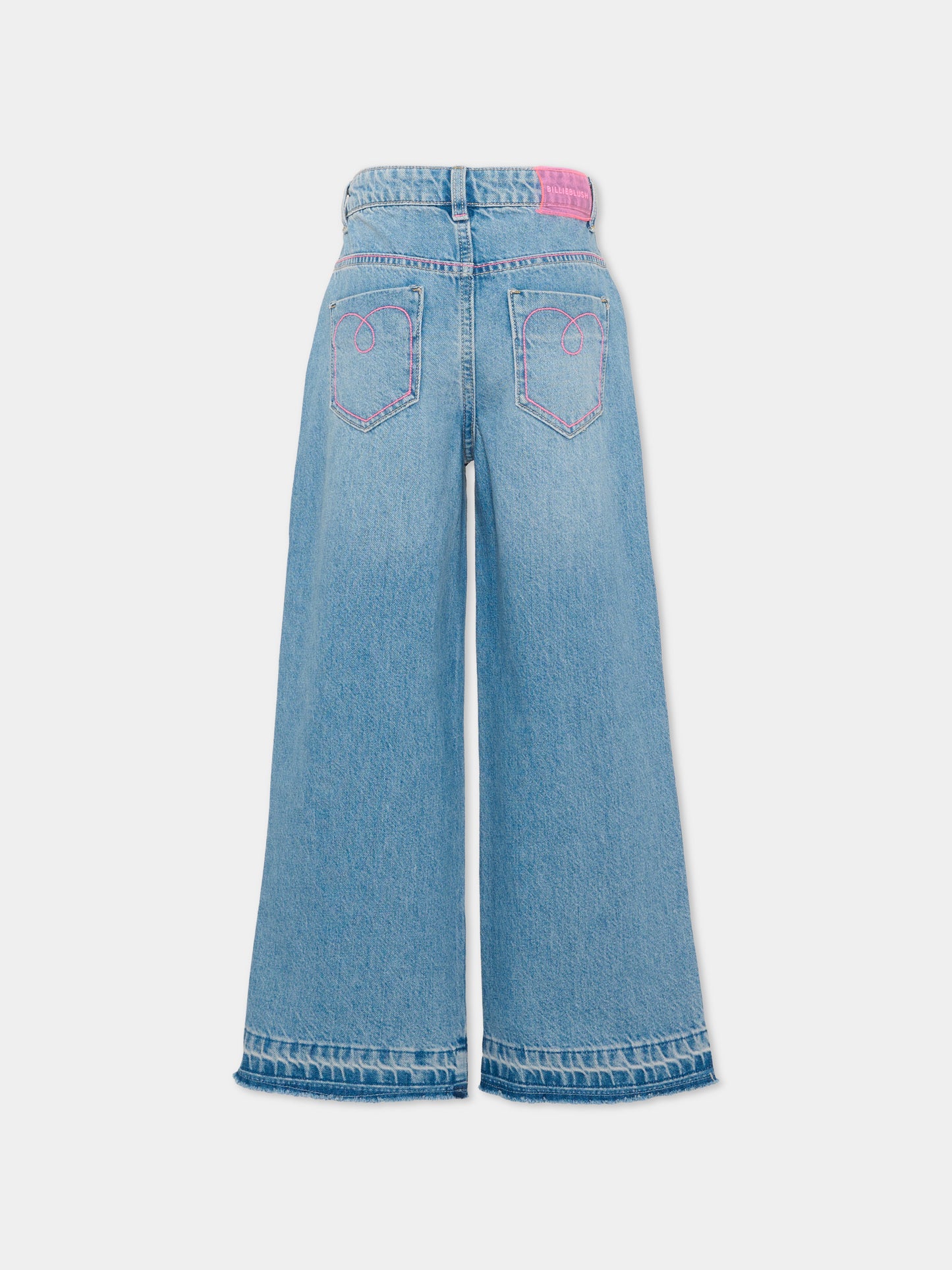 Jeans denim per bambina con cuori,Billieblush,U22408 Z18