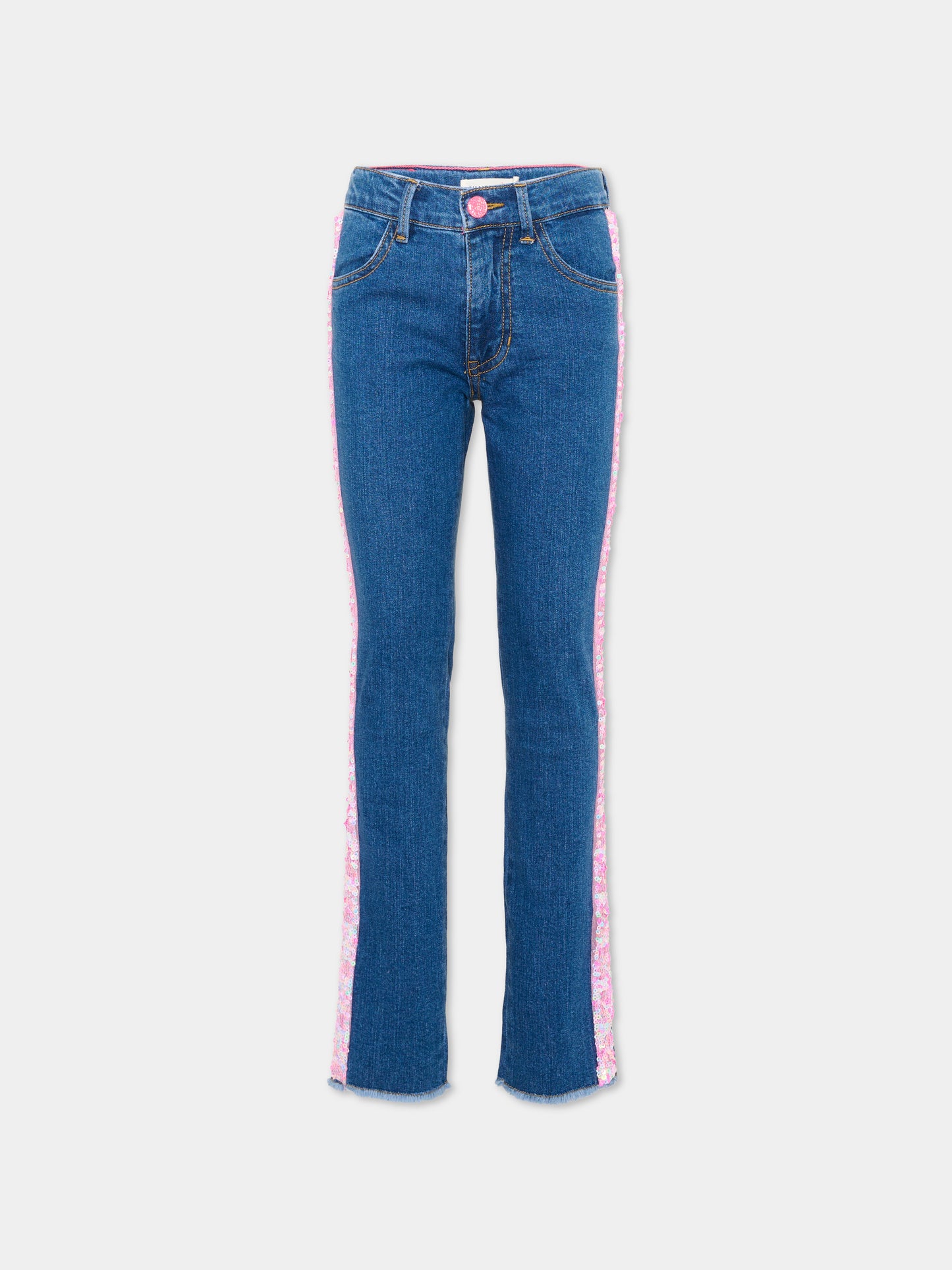 Jeans denim per bambina con paillettes,Billieblush,U22412 Z22