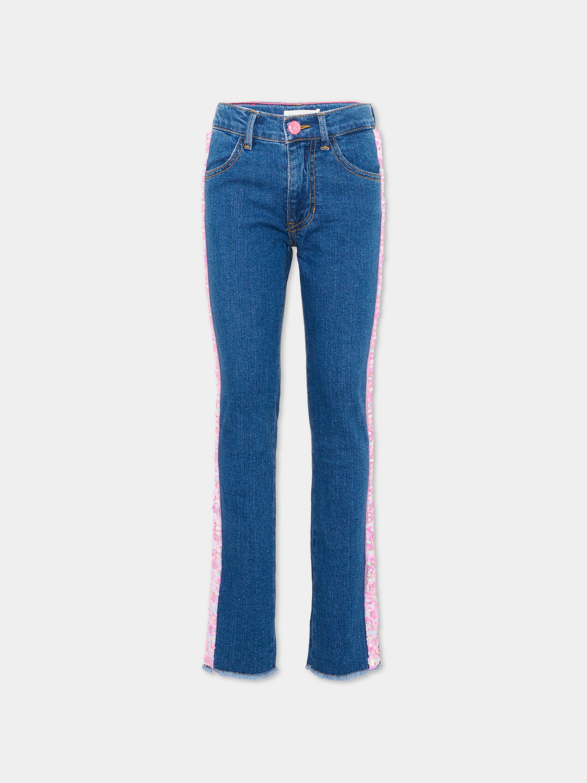 Jeans denim per bambina con paillettes,Billieblush,U22412 Z22