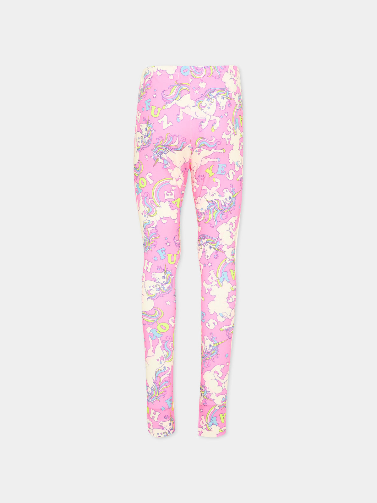 Leggings rosa per bambina con unicorni,Billieblush,U22423 47A
