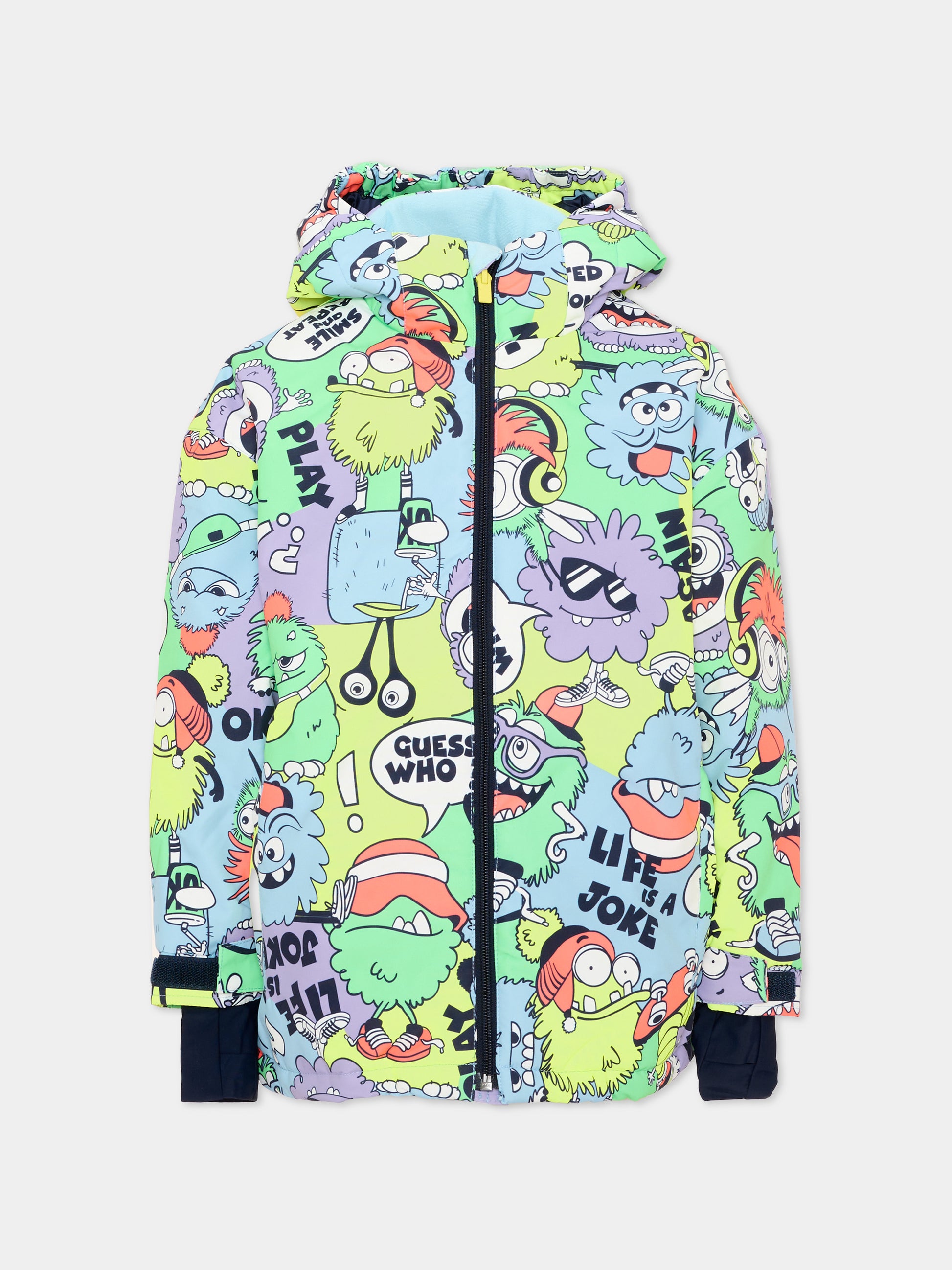 Piumino da neve multicolor per bambino con mostri,Billieblush,U22453 Z41