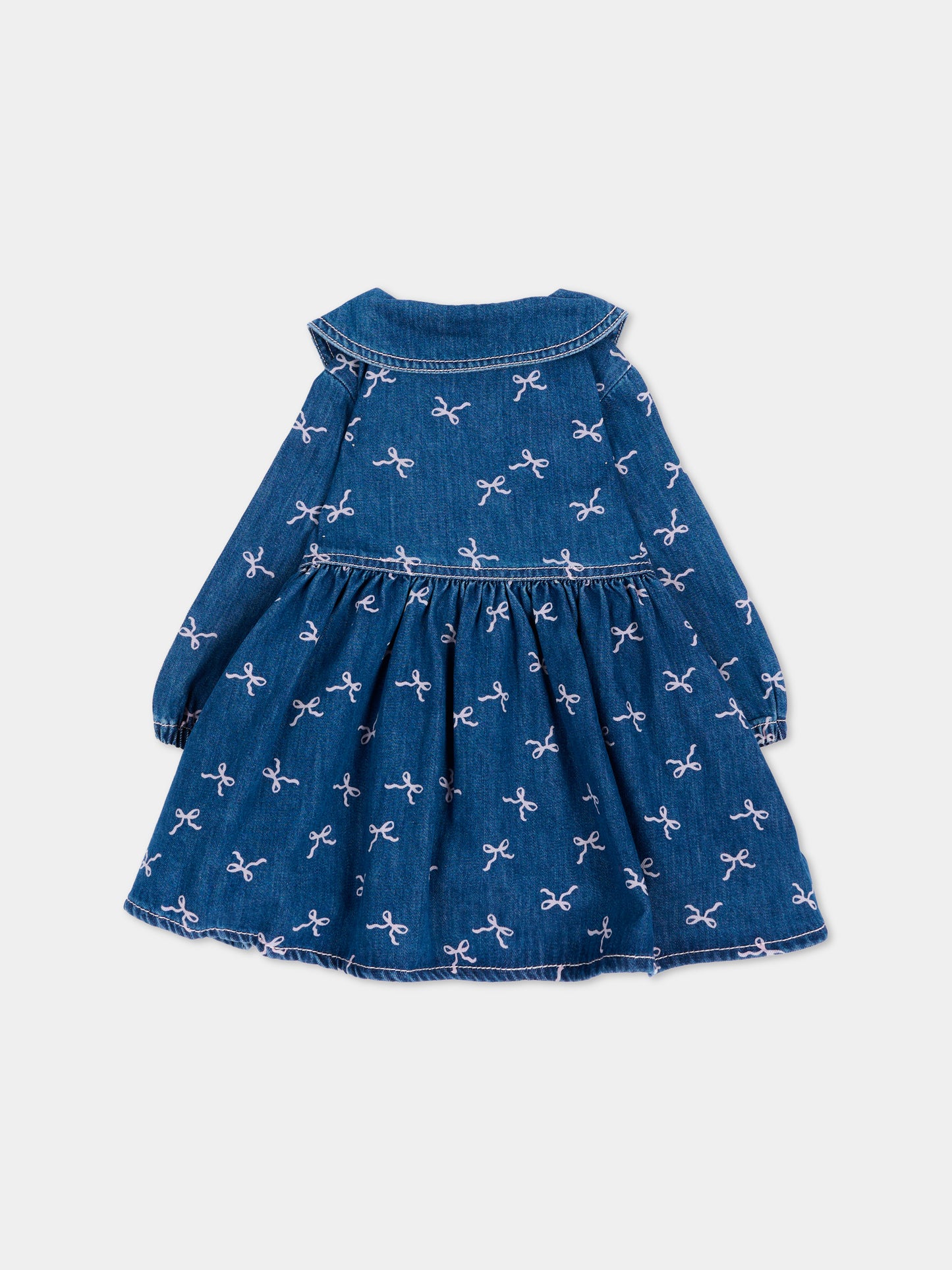 Vestito denim per neonata con fiocchi,Billieblush,U22456 Z10