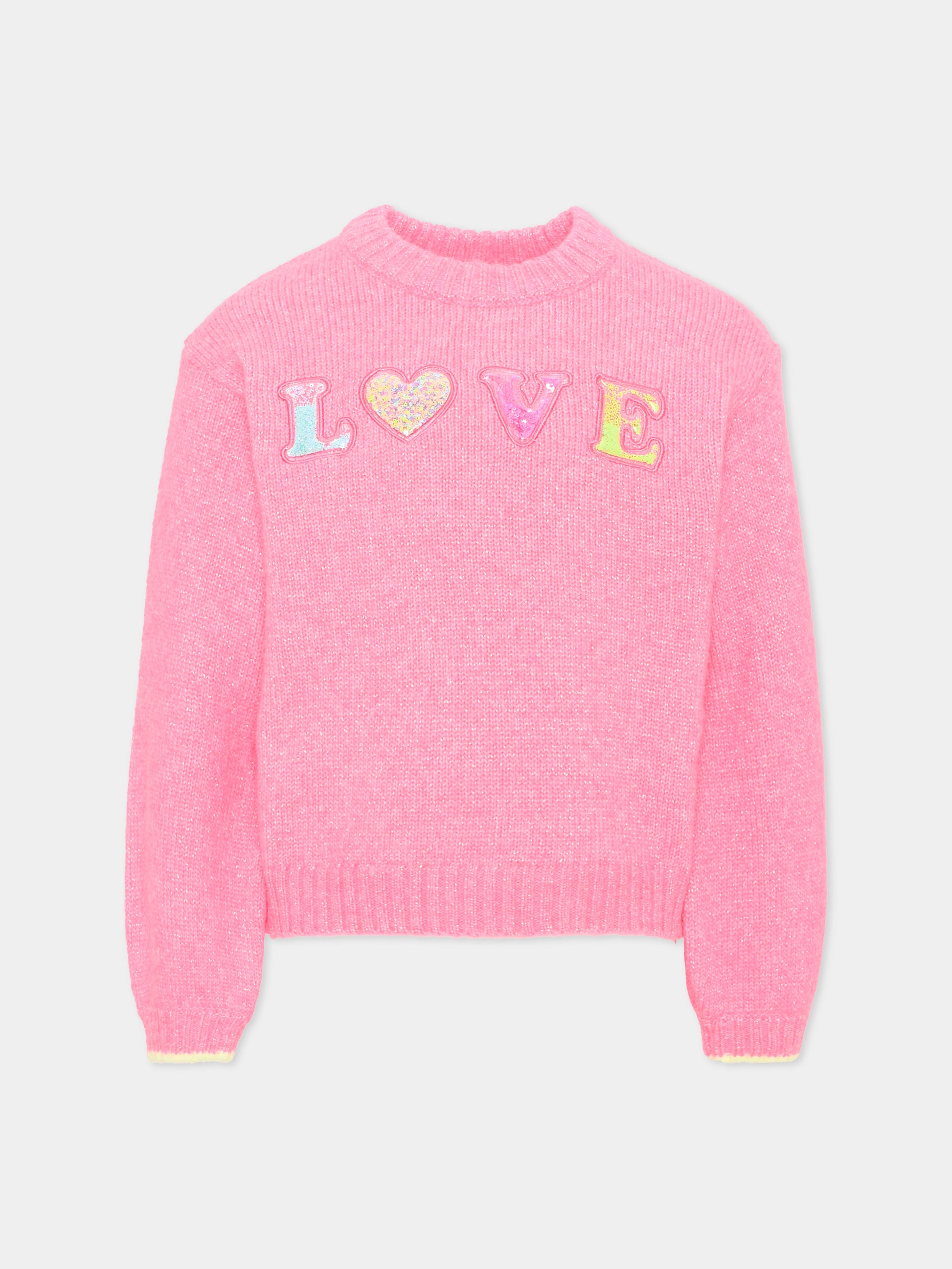 Maglione rosa per bambina,Billieblush,U22467 47A