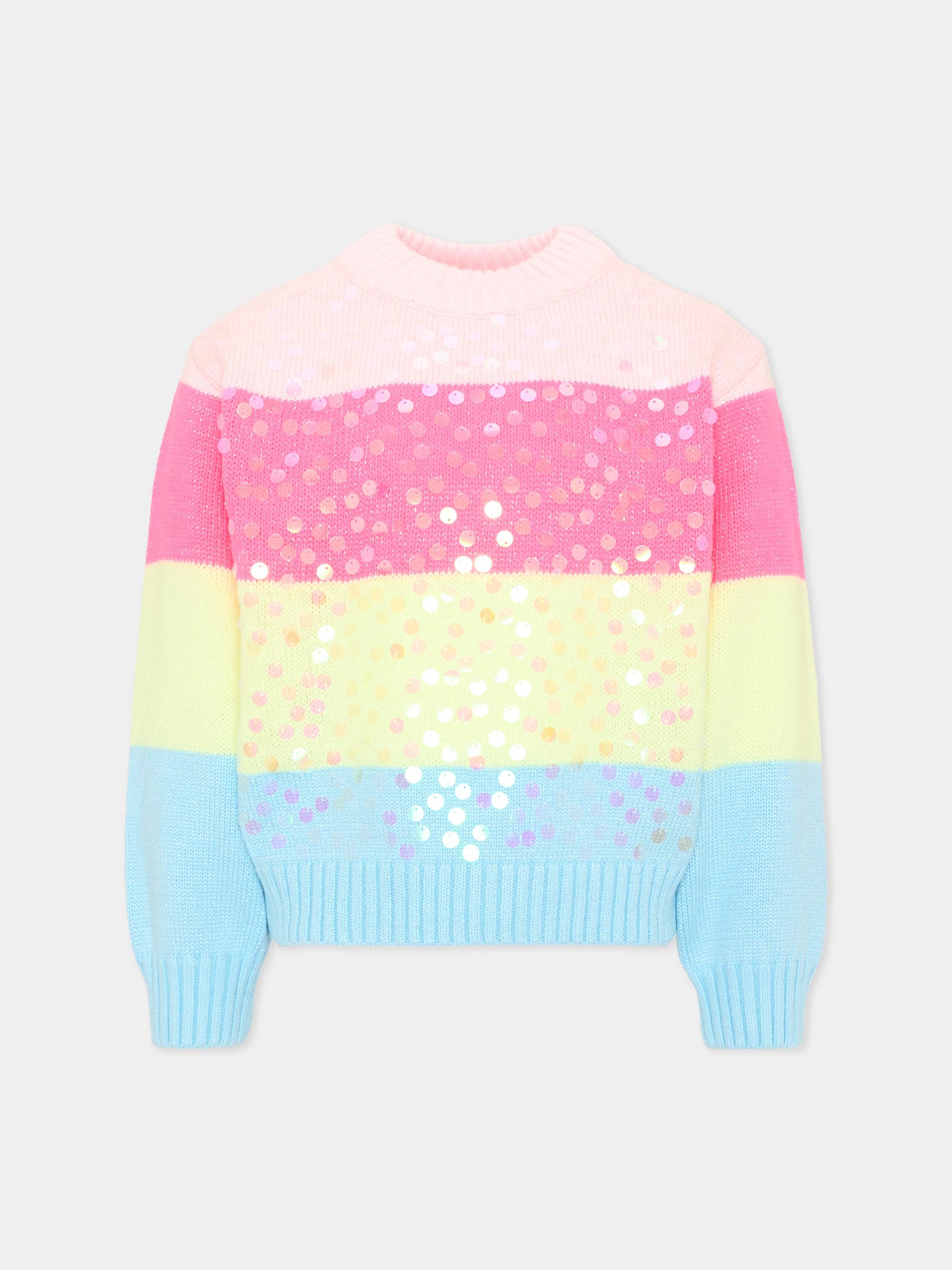 Maglione multicolor per bambina a righe,Billieblush,U22469 Z41