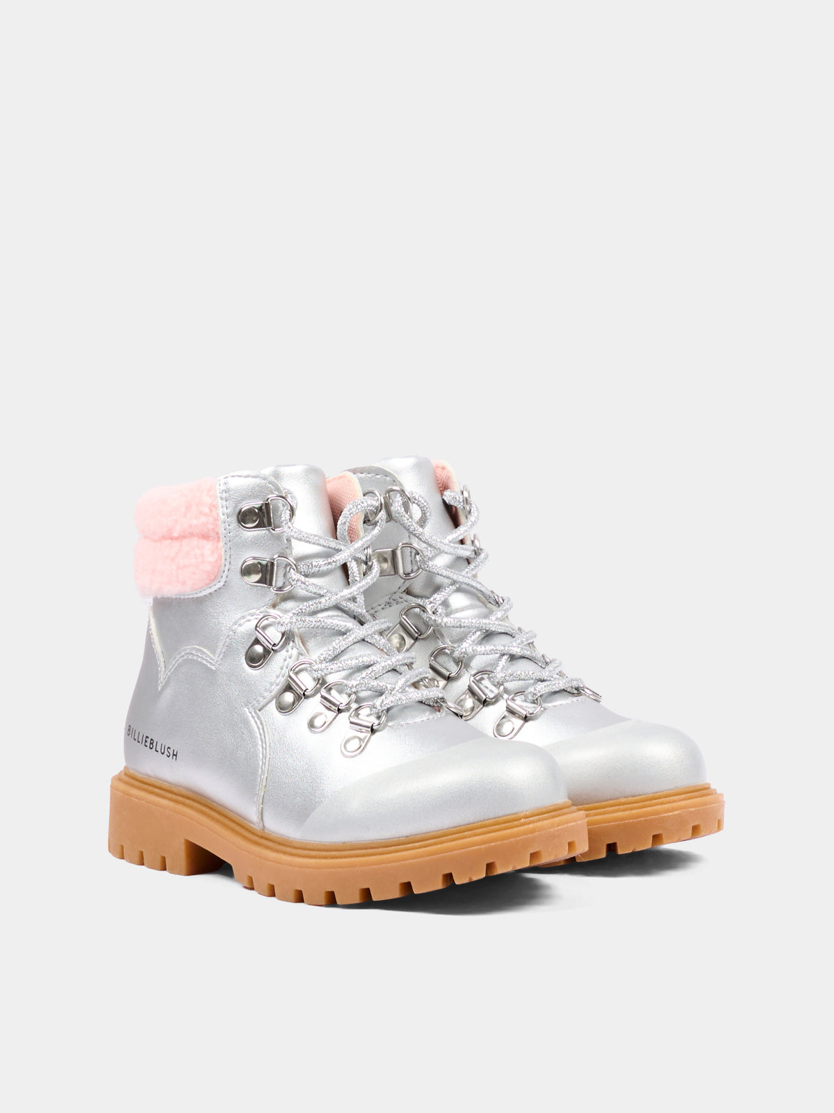 Anfibi argento per bambina con logo,Billieblush,U22488 016