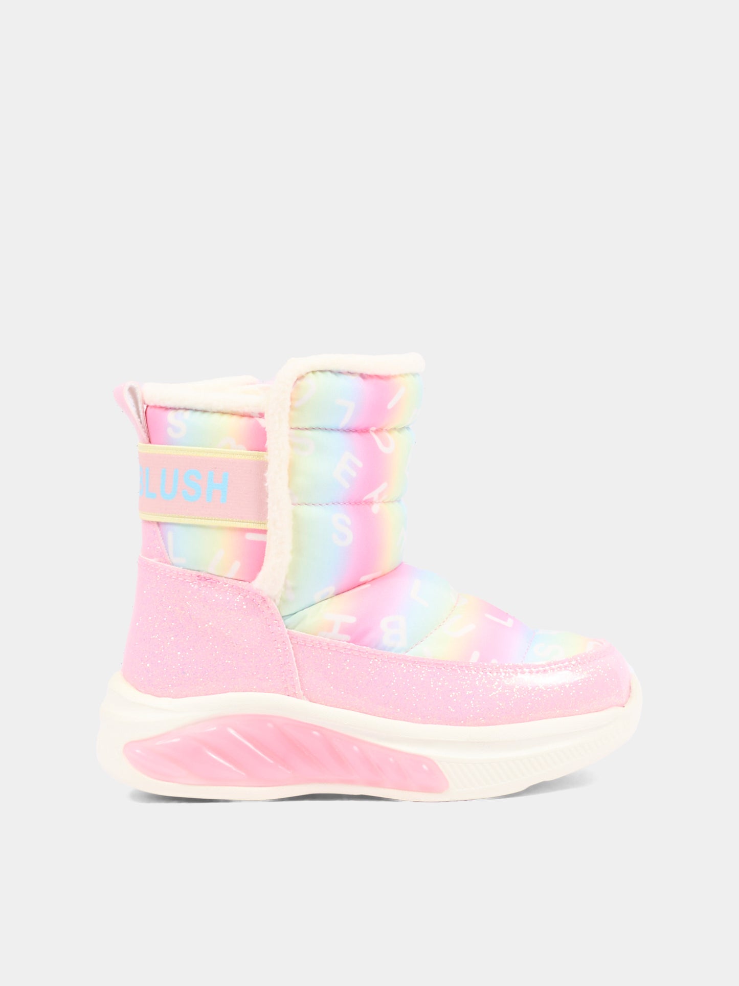 Stivali Neve rosa per bambina con logo,Billieblush,U22492 Z41