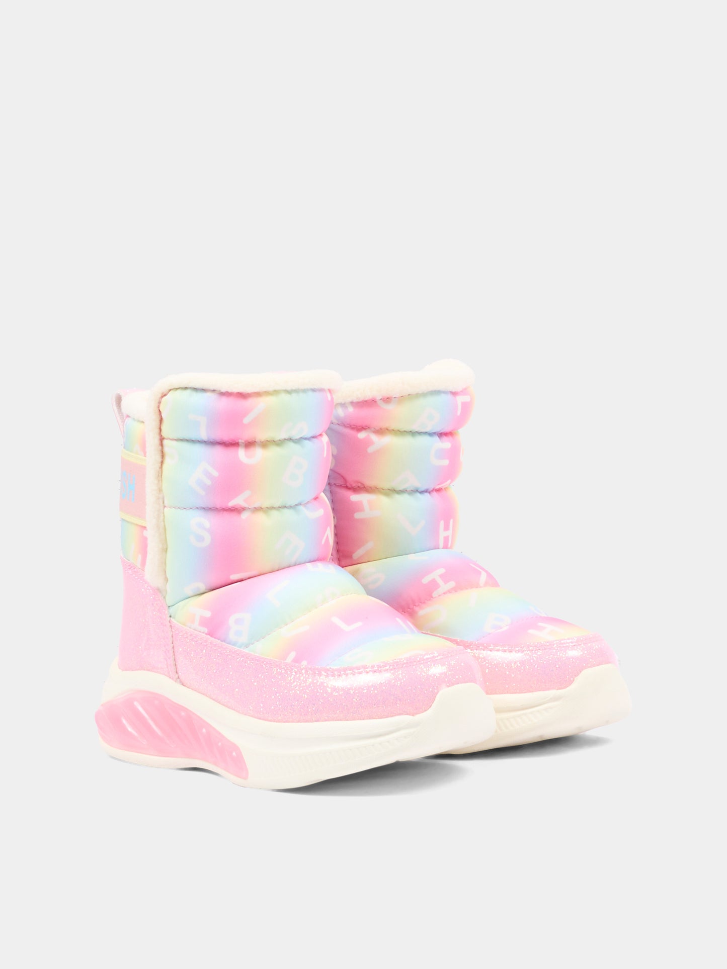Stivali Neve rosa per bambina con logo,Billieblush,U22492 Z41