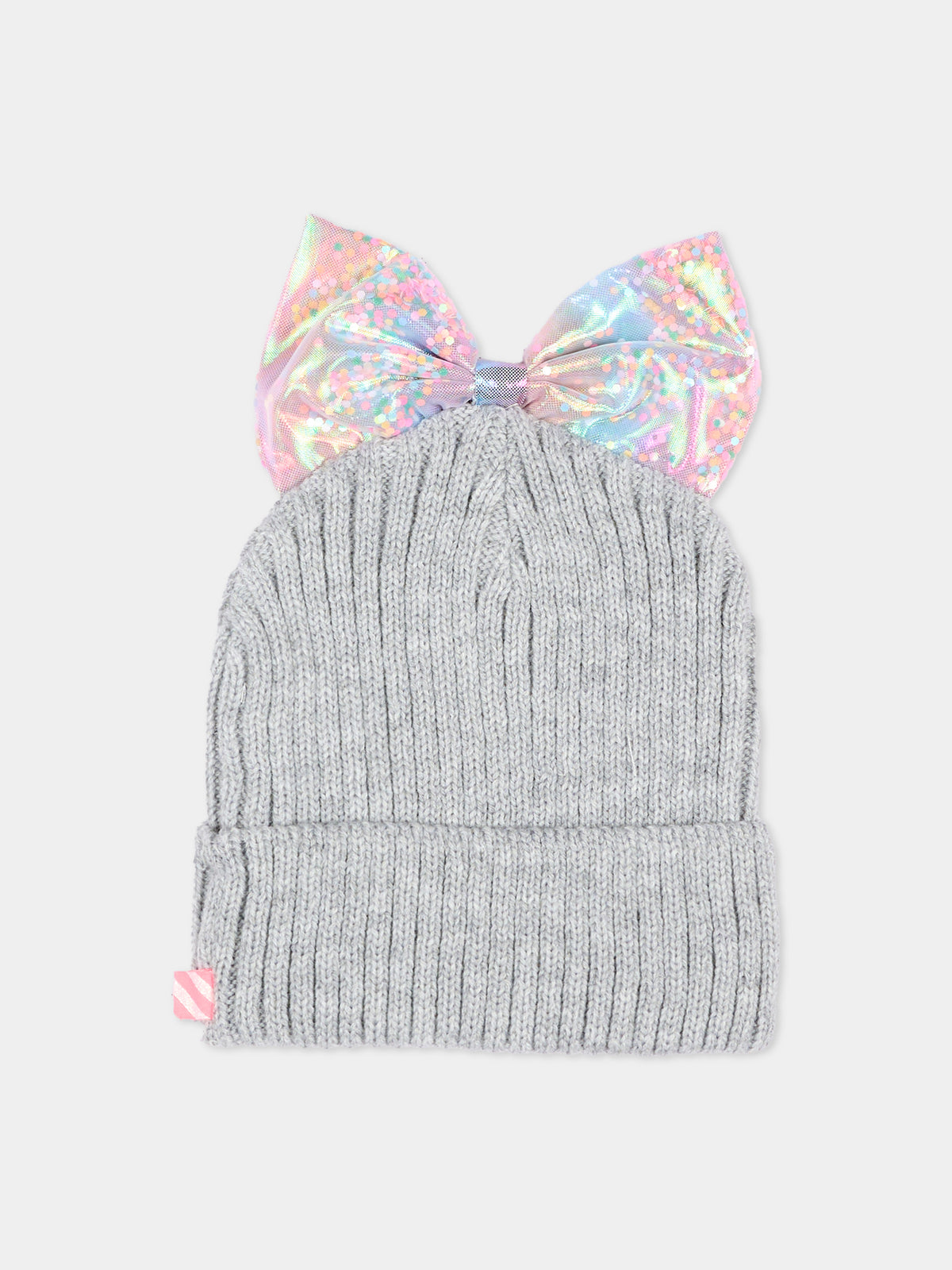Berretto grigio per bambina con logo,Billieblush,U22500 A32