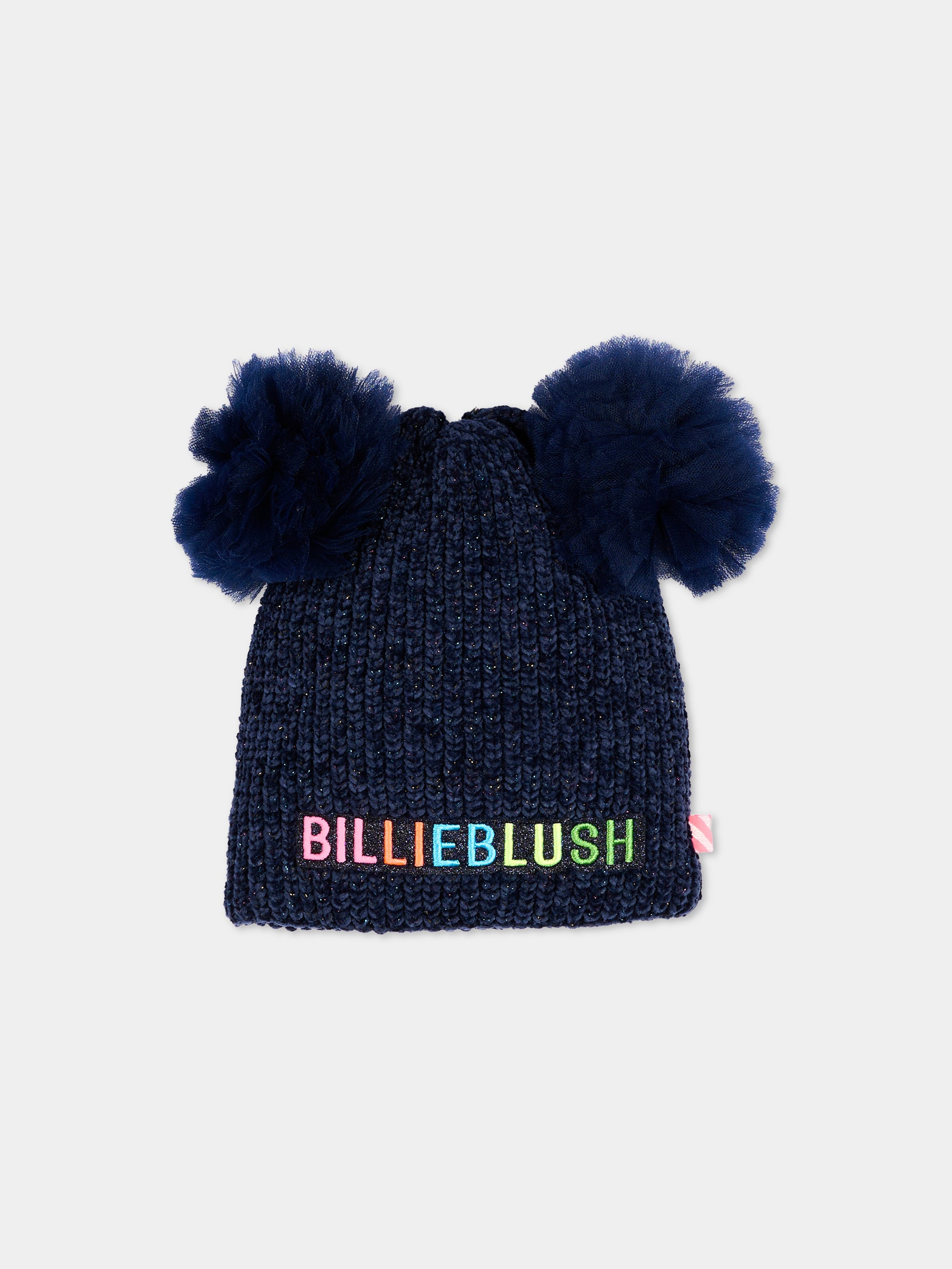 Berretto blu per bambina con logo,Billieblush,U22504 85T