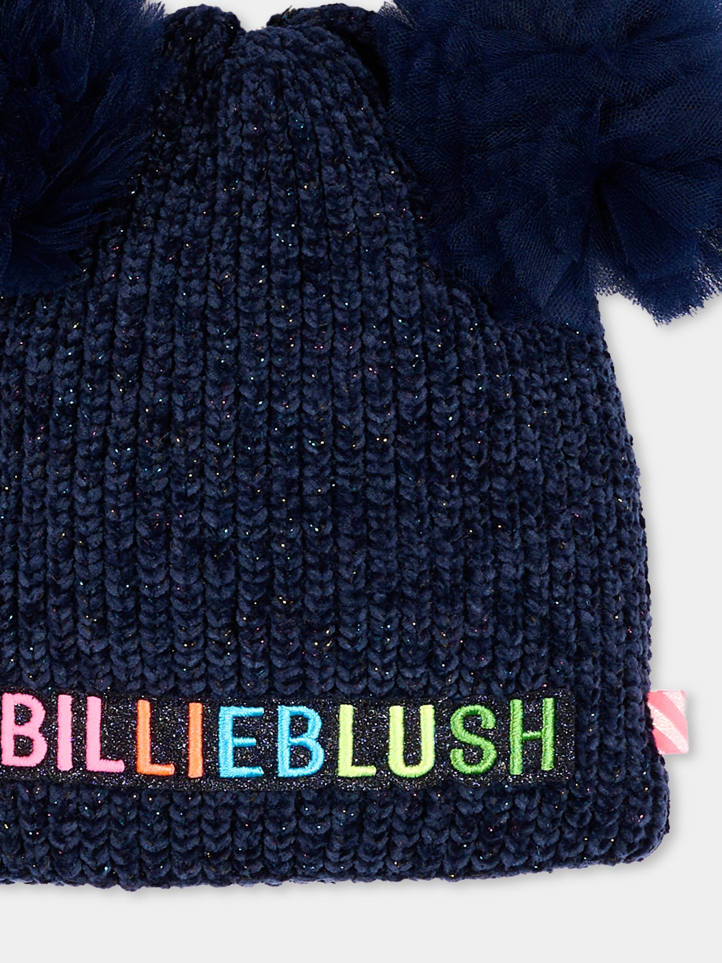 Berretto blu per bambina con logo,Billieblush,U22504 85T