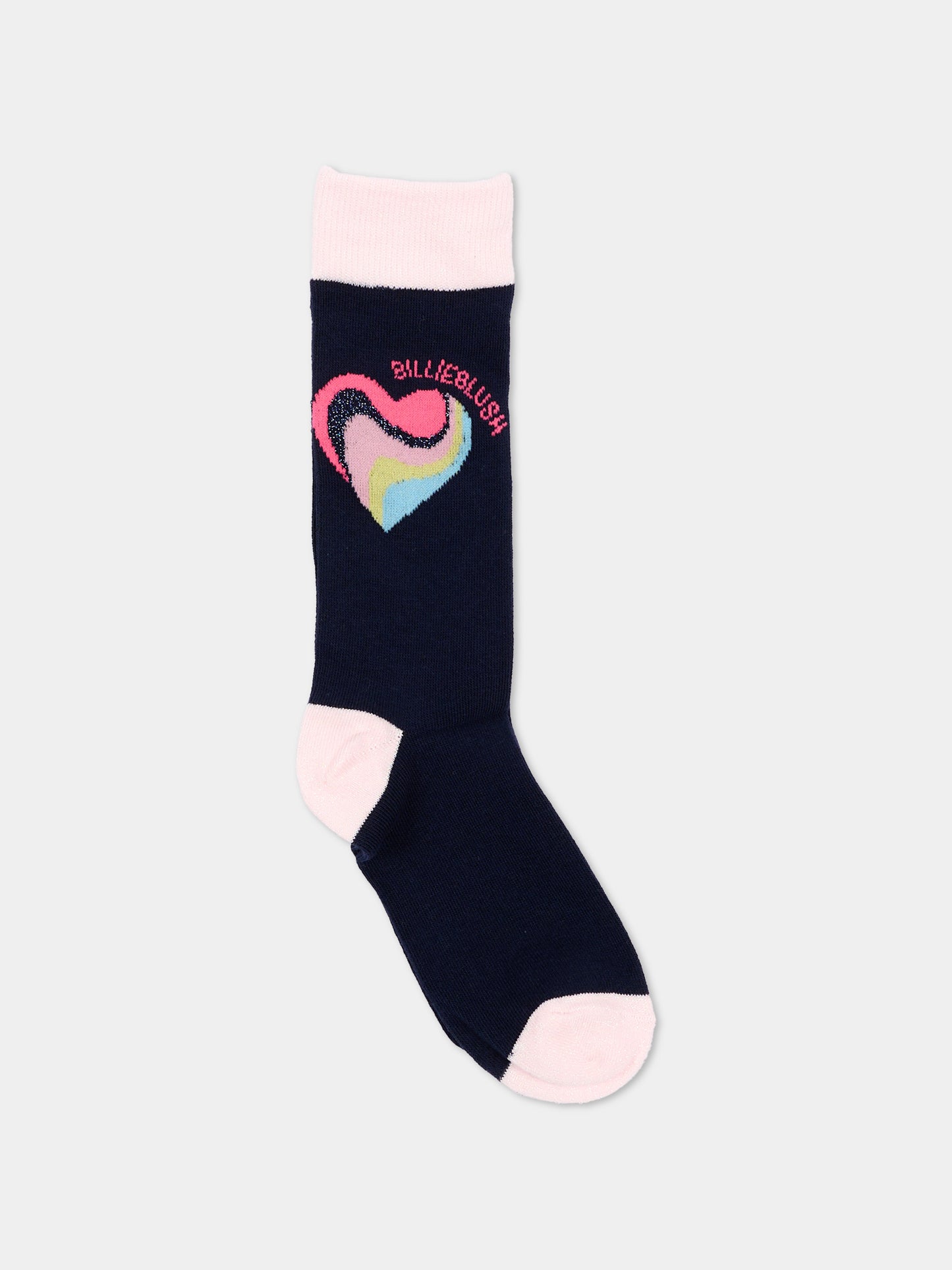 Calzini blu per bambina con cuore,Billieblush,U22517 85T