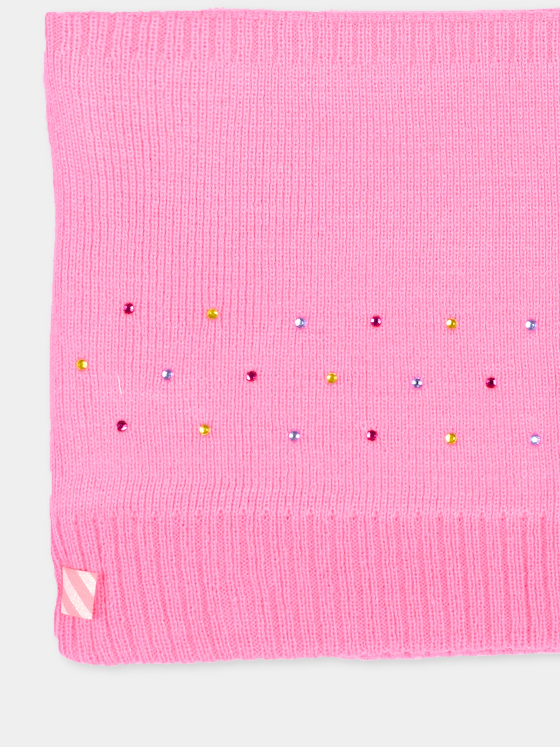 Sciarpa fucsia per bambina con strass,Billieblush,U22518 47A