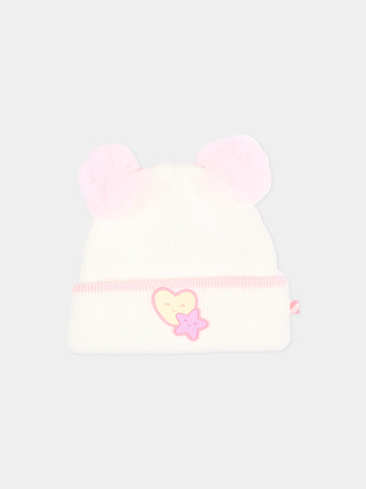 Berretto avorio per neonata con cuore e stella,Billieblush,U22547 121