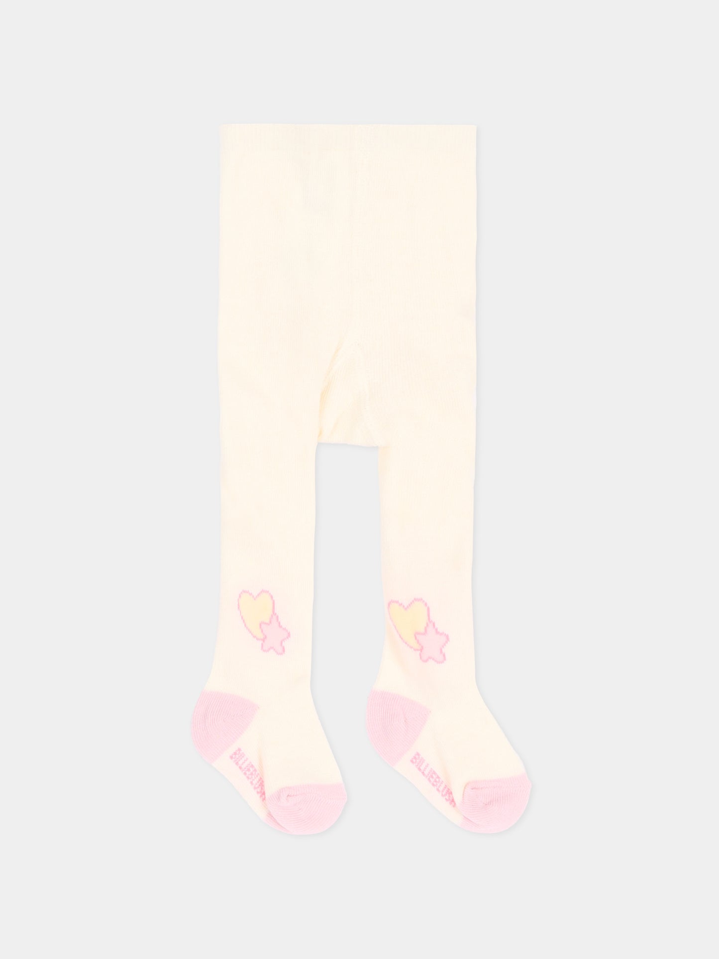 Collant avorio per neonata con cuore e stella,Billieblush,U22549 121